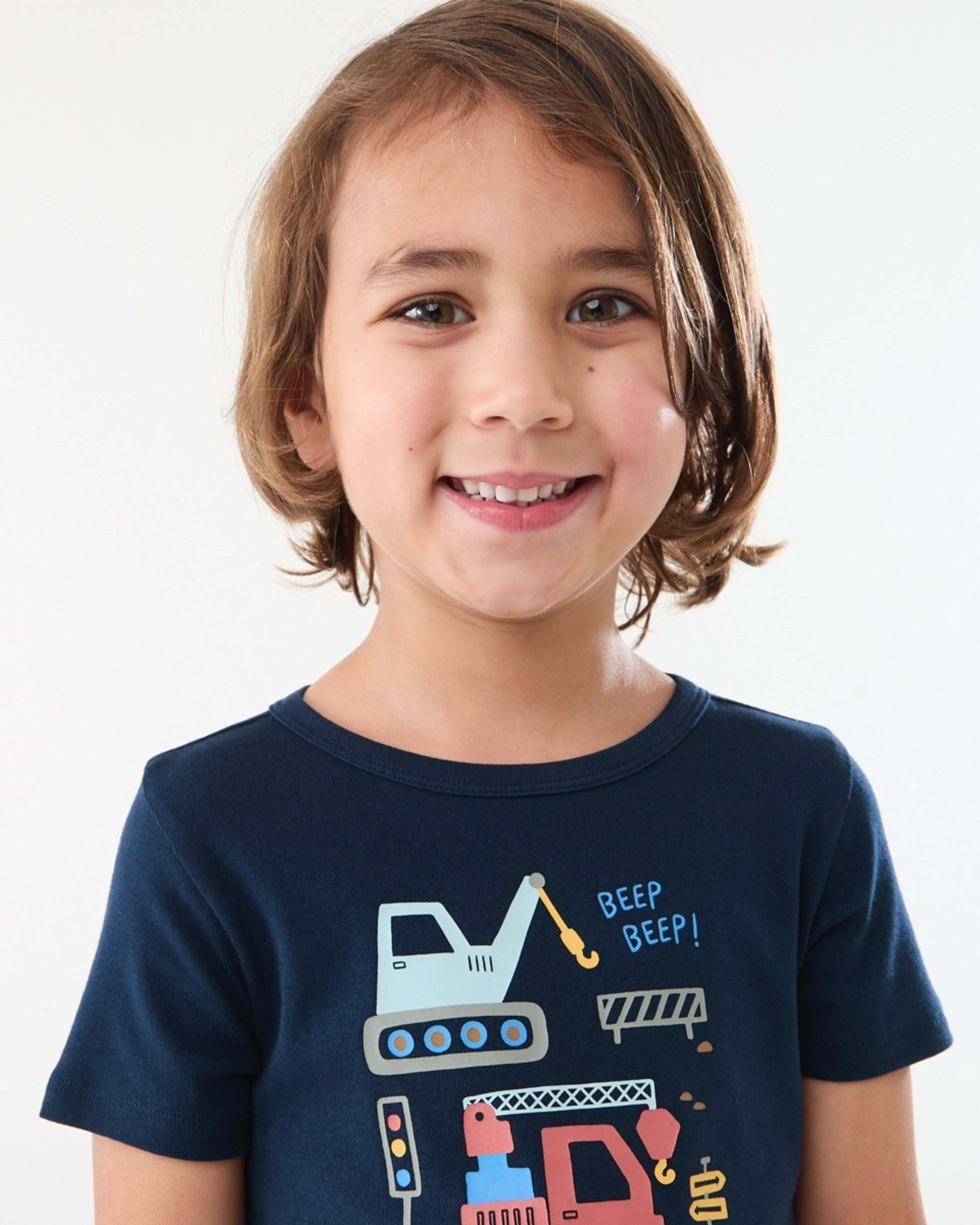 3 Short Sleeve Skinny Rib Pyjama Set NAVY CONSTRUCTION, 3 of 7