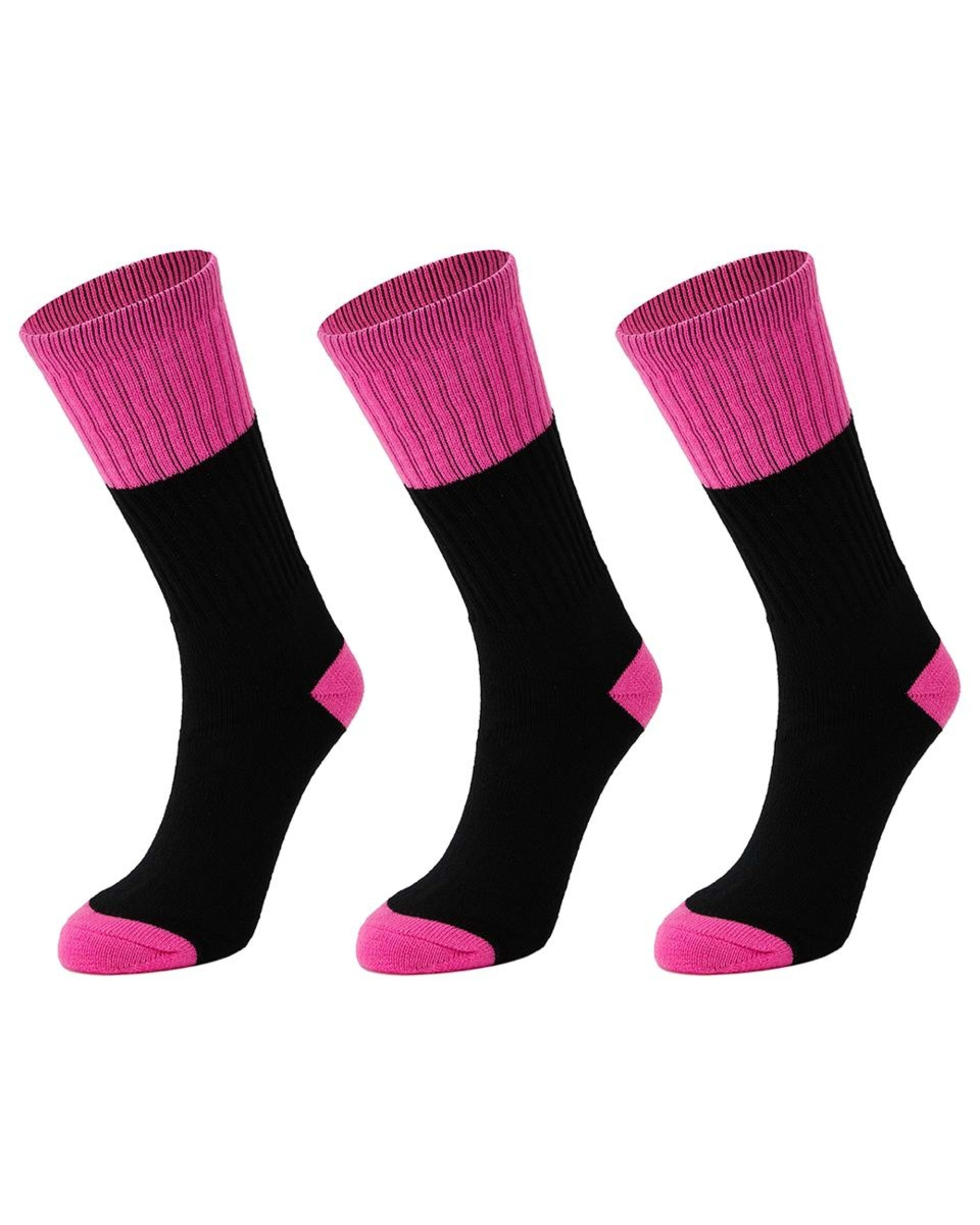 3 Pack Ribbed Full Terry Foot Work Socks - Kmart