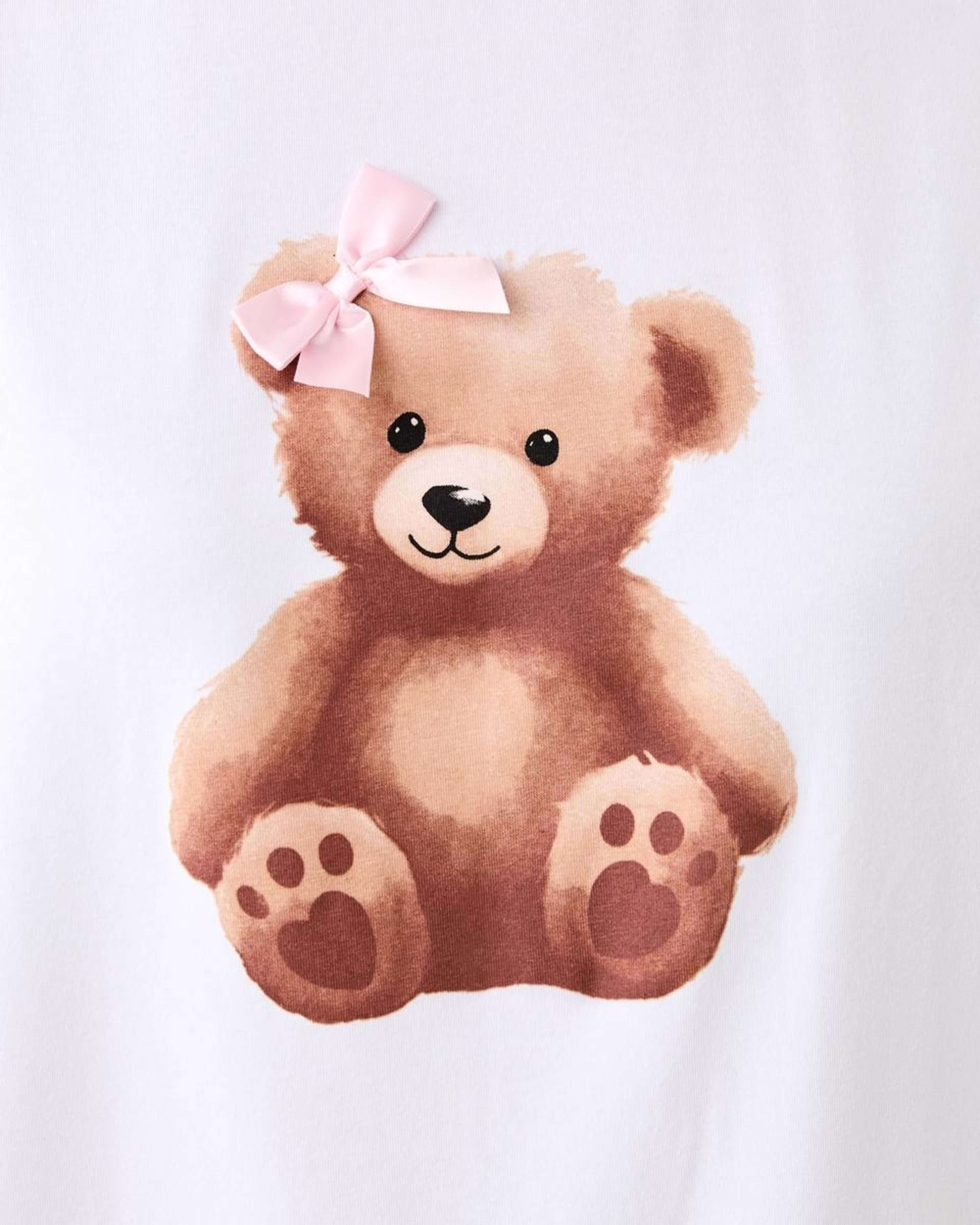 5 Print Knit T-shirt and Woven Shorts Pyjama Set BOW BEAR WHITE, 5 of 8