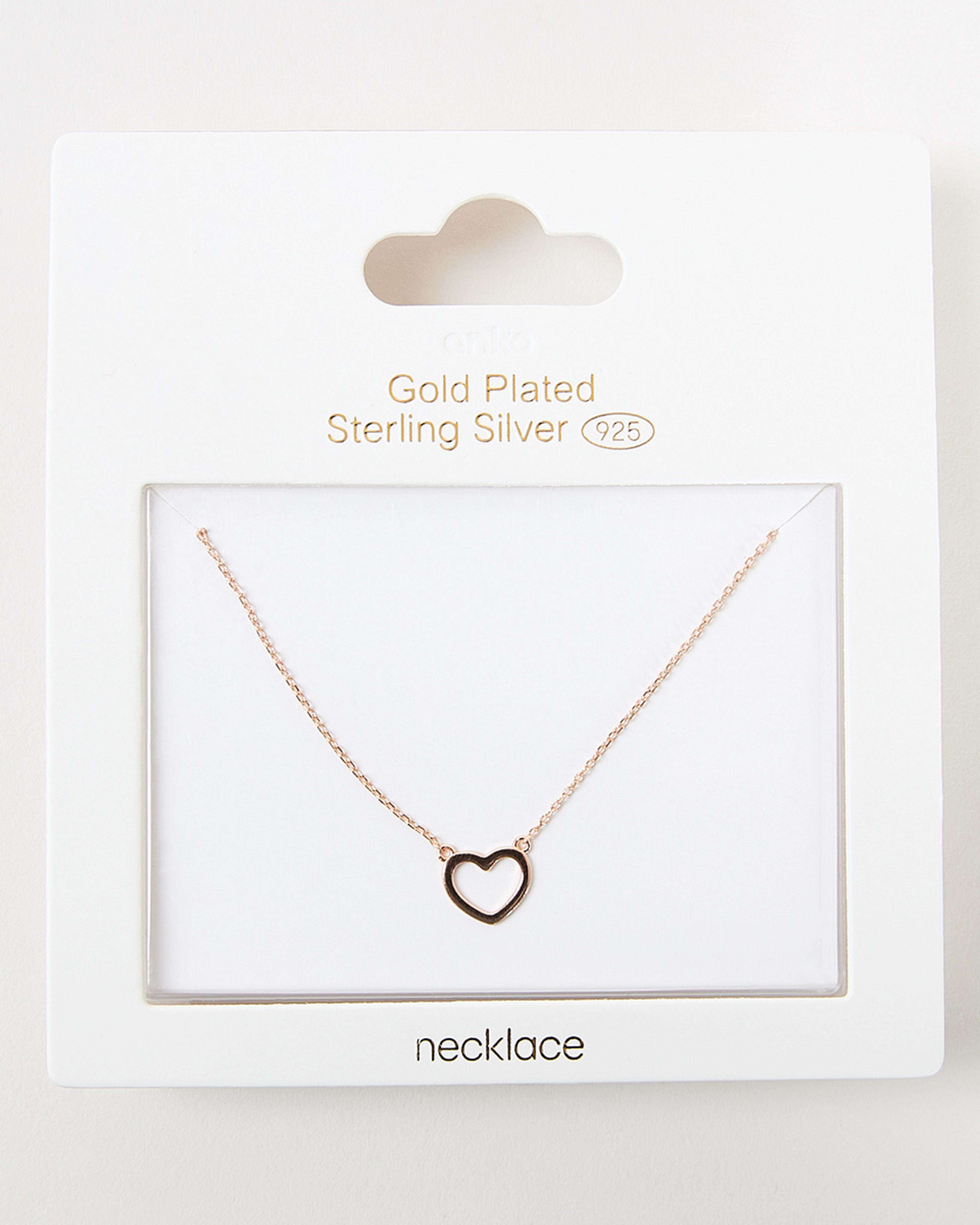 Gold Plated Sterling Silver Heart Necklace Kmart