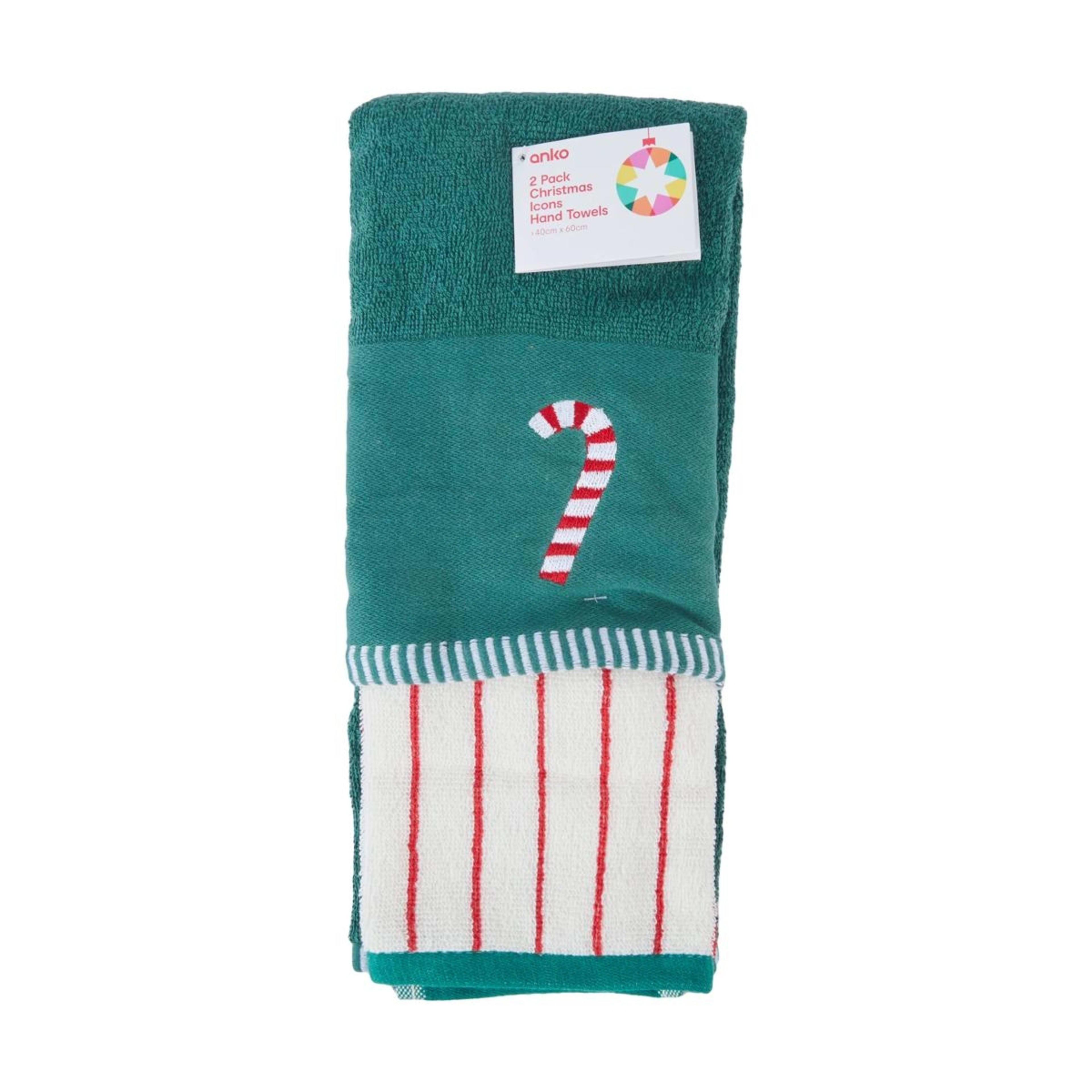 5 2 Pack Cotton Christmas Icons Hand Towels, 5 of 5