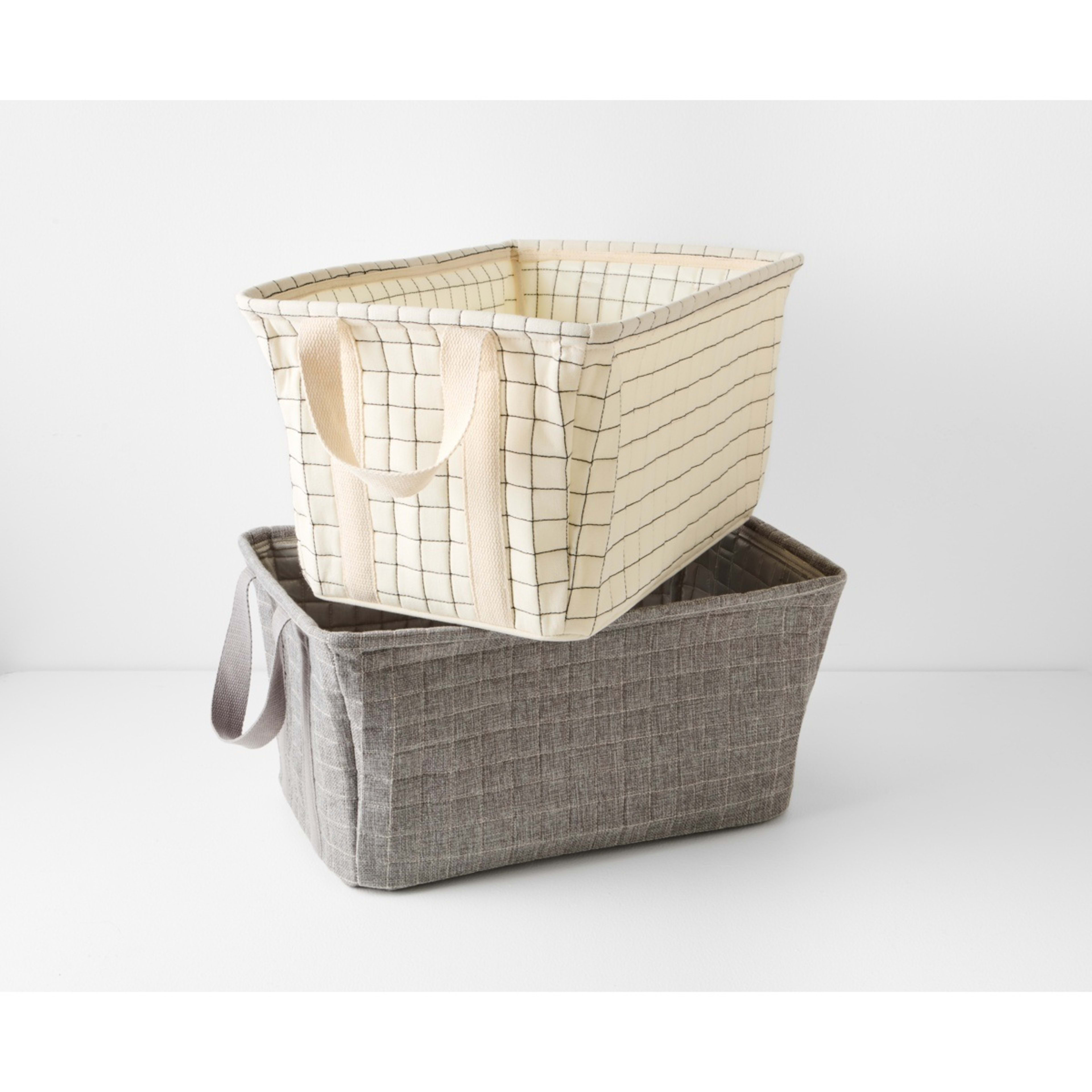 7 Rectangle Quilted Basket - Charcoal, 7 of 7