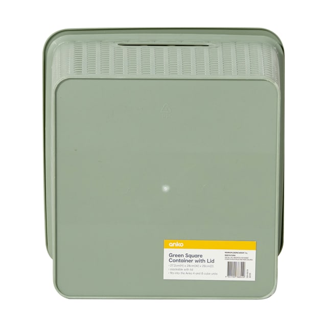 Square Container with Lid Green Kmart