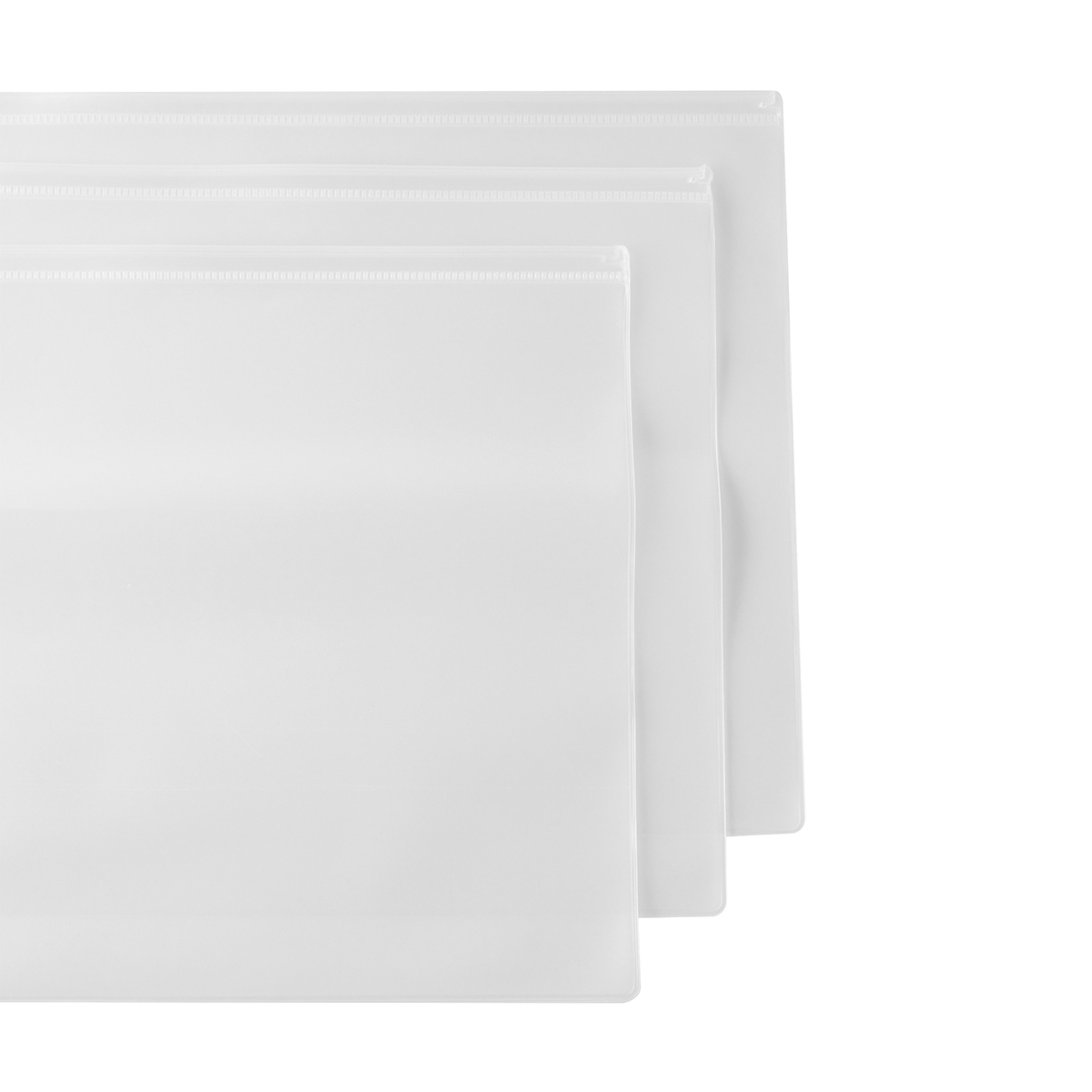 3 Pack A4 Vinyl Zipper Wallet Clear Kmart