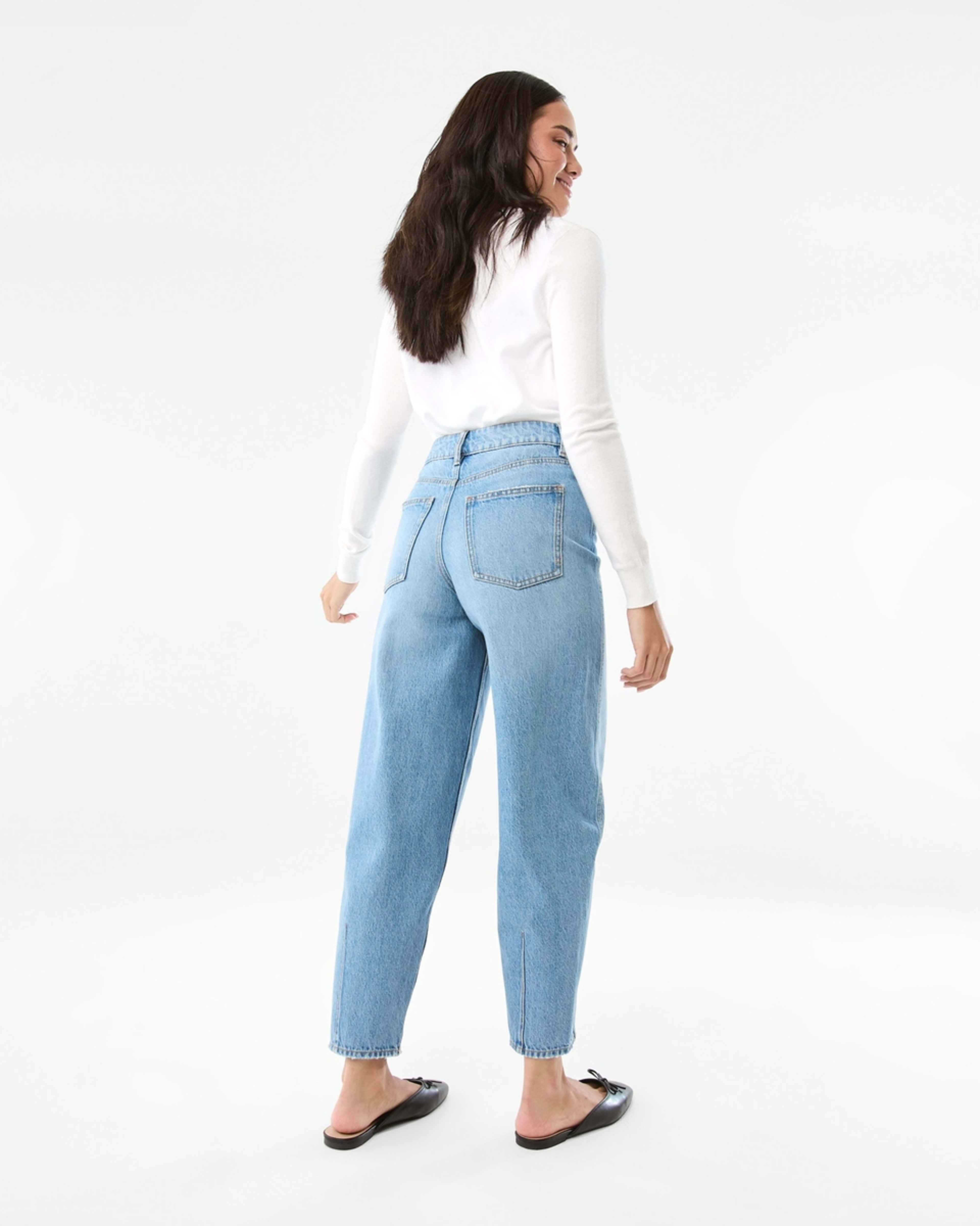 4 Barrel Leg Jeans Mid Wash, 4 of 7