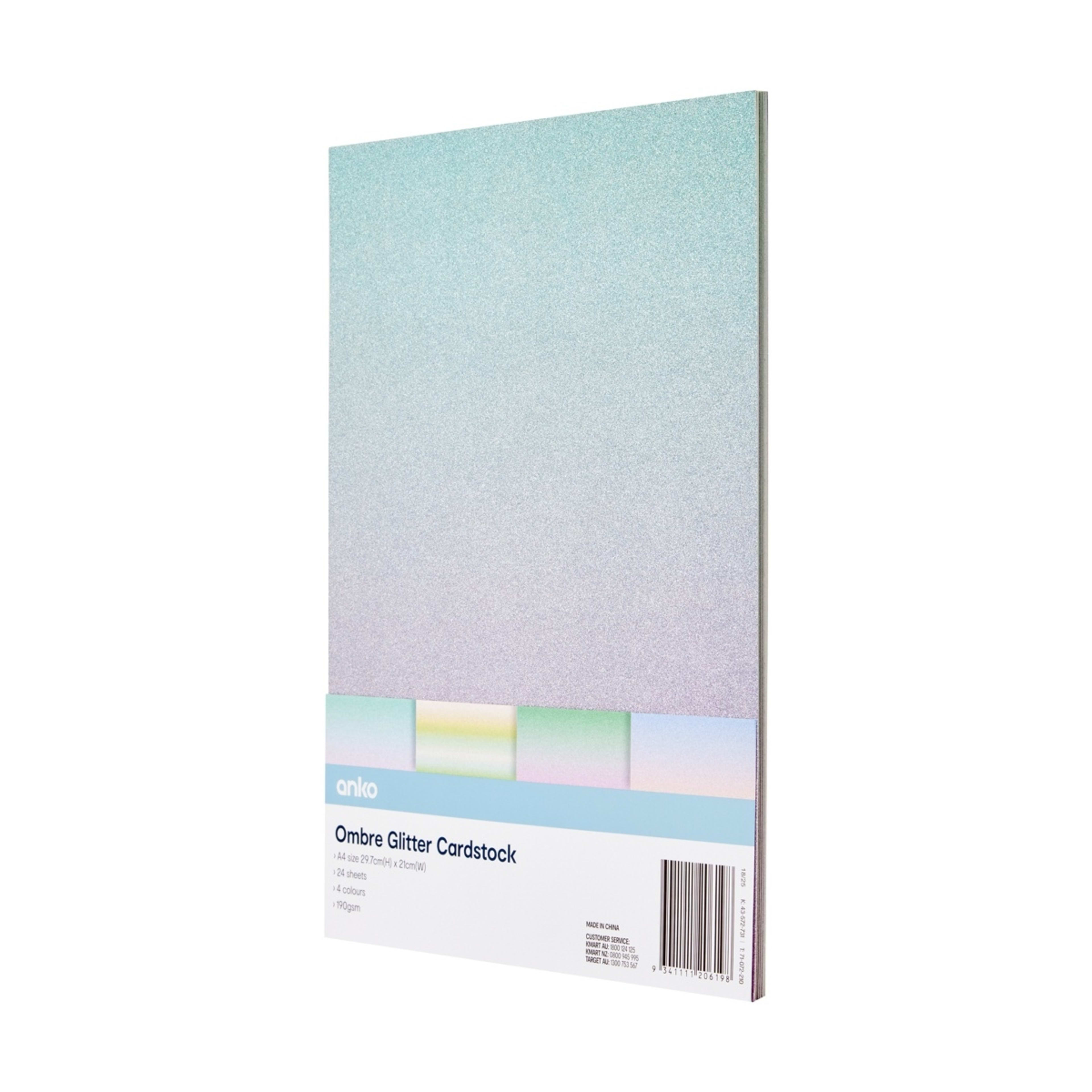 2 24 Pack Ombre Glitter Cardstock, 2 of 4