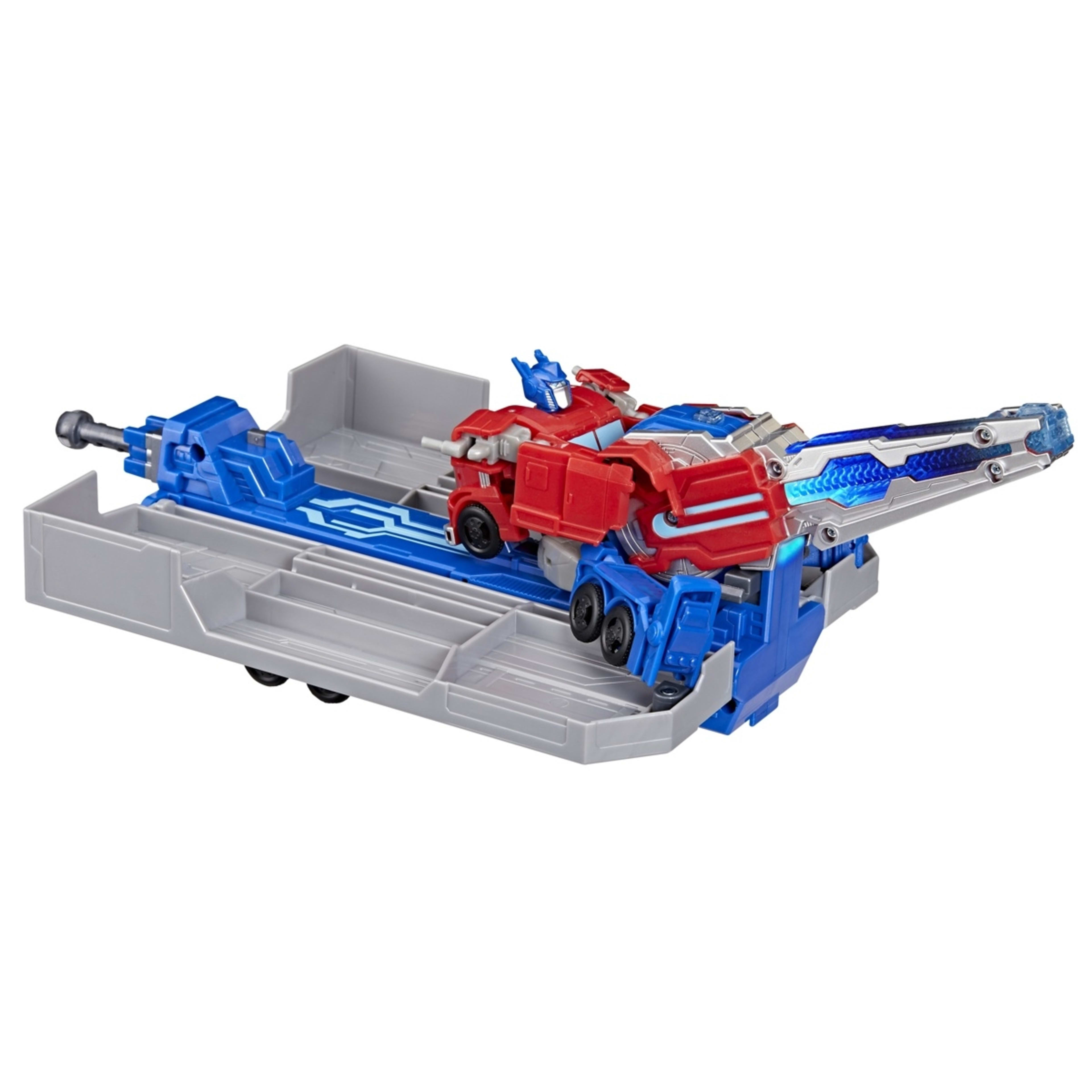 2 13cm Transformers EarthSpark Optimus Prime Battle Trailer Truck to Playset, 2 of 5