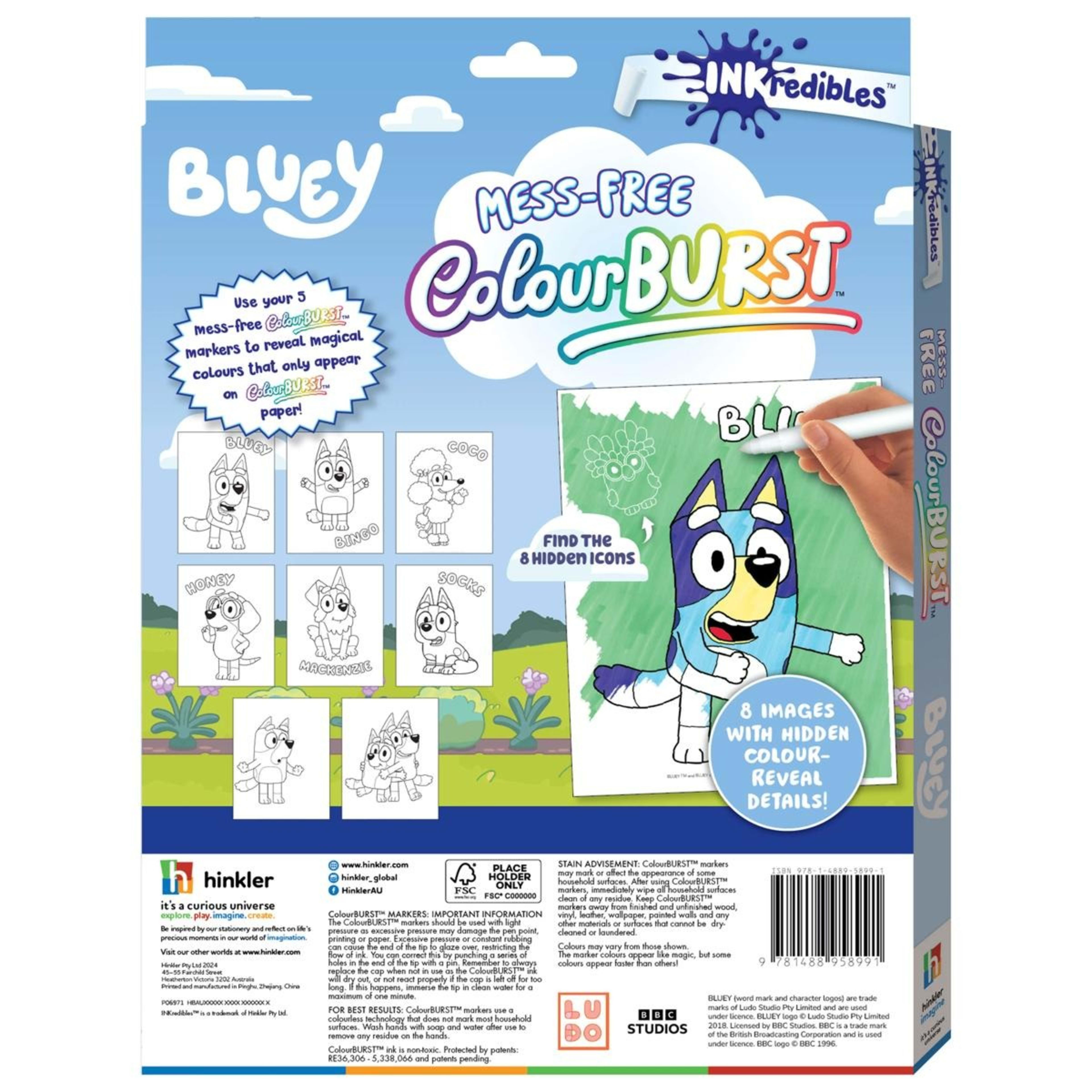2 INKredibles Bluey Mess-Free ColourBurst Activity Kit - Book, 2 of 6