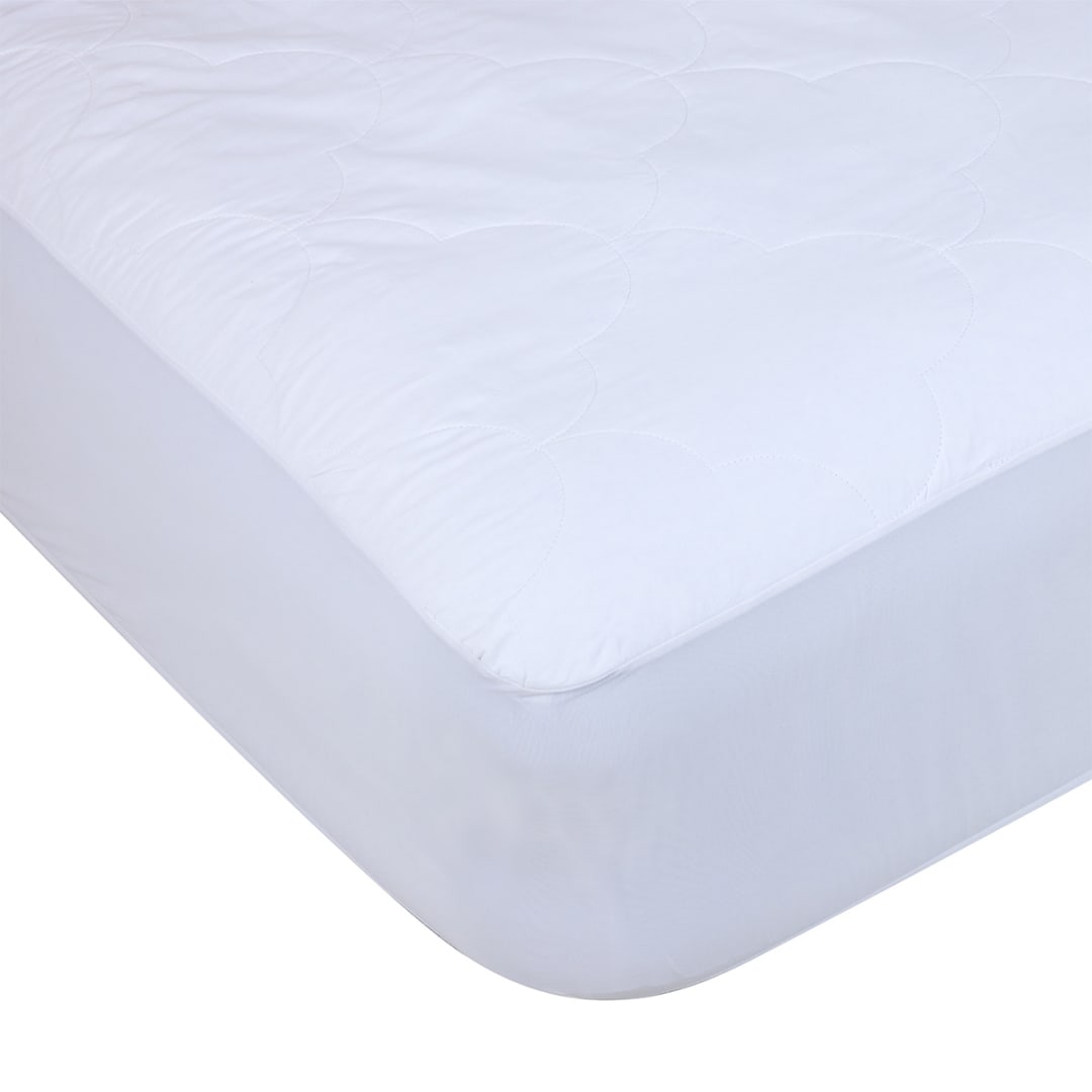 Cotton Filled Fitted Mattress Protector - Double Bed - Kmart