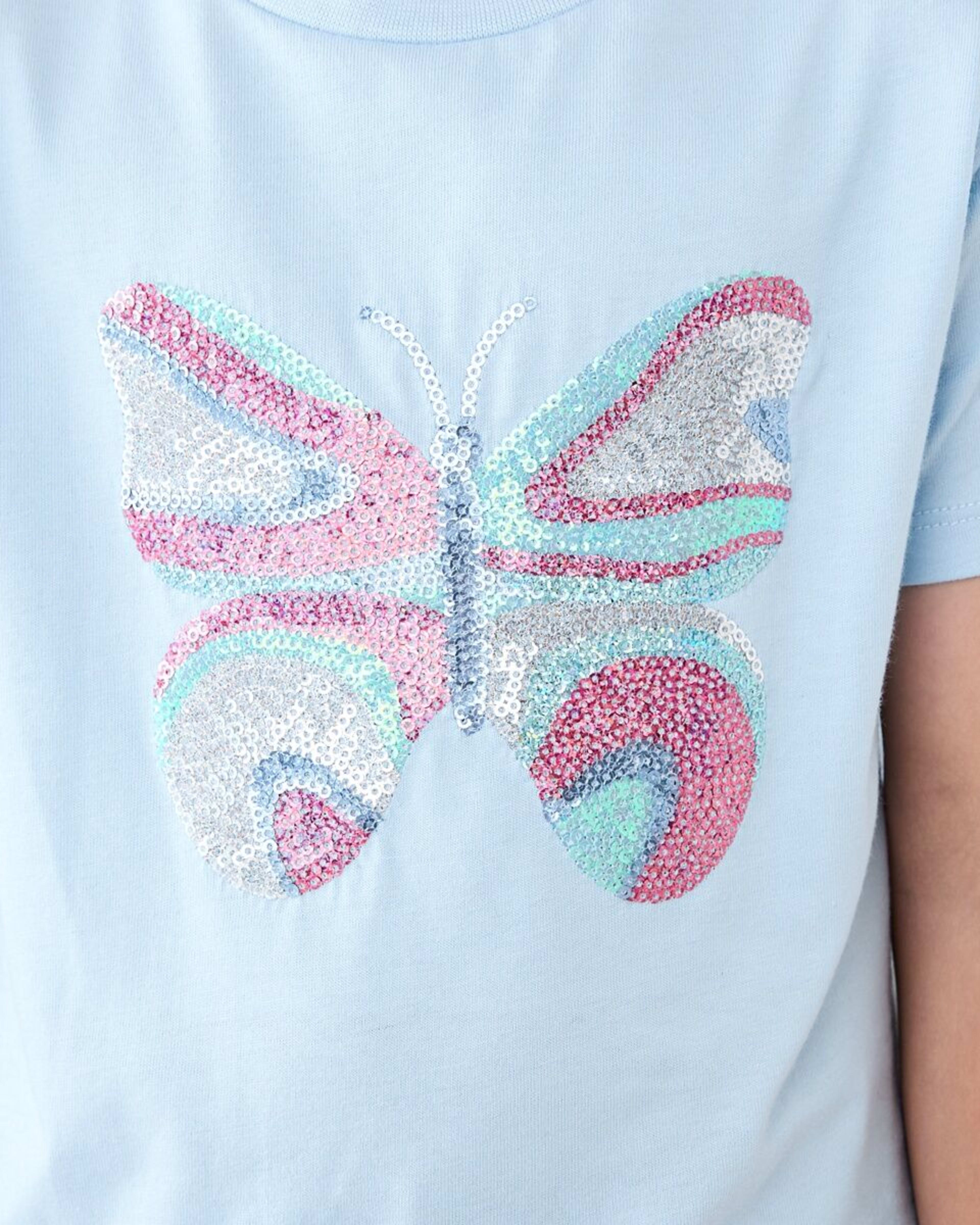 4 Short Sleeve Sequin T-shirt Butterfly, 4 of 8