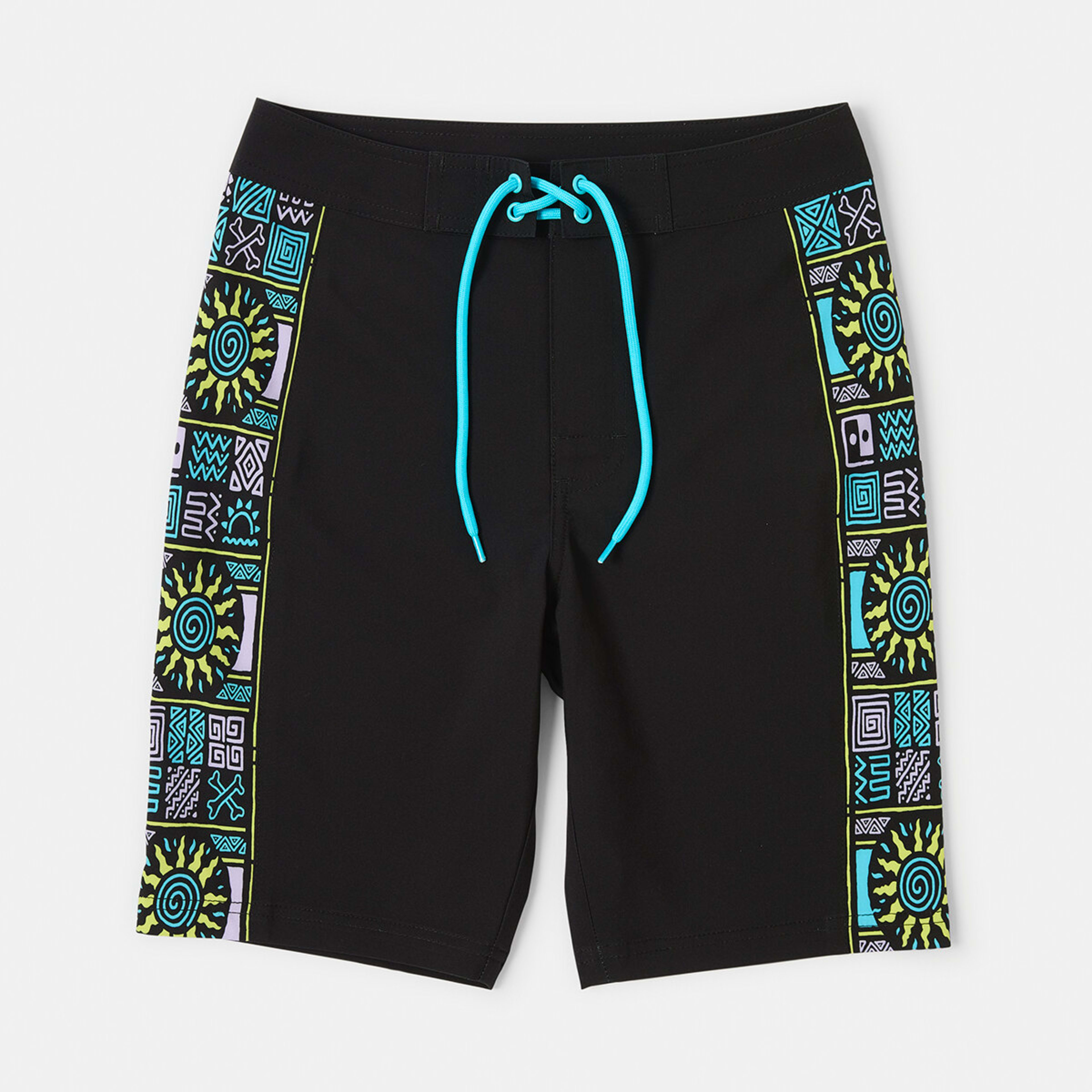 7 Panel Print Swim Shorts Black, 7 of 8