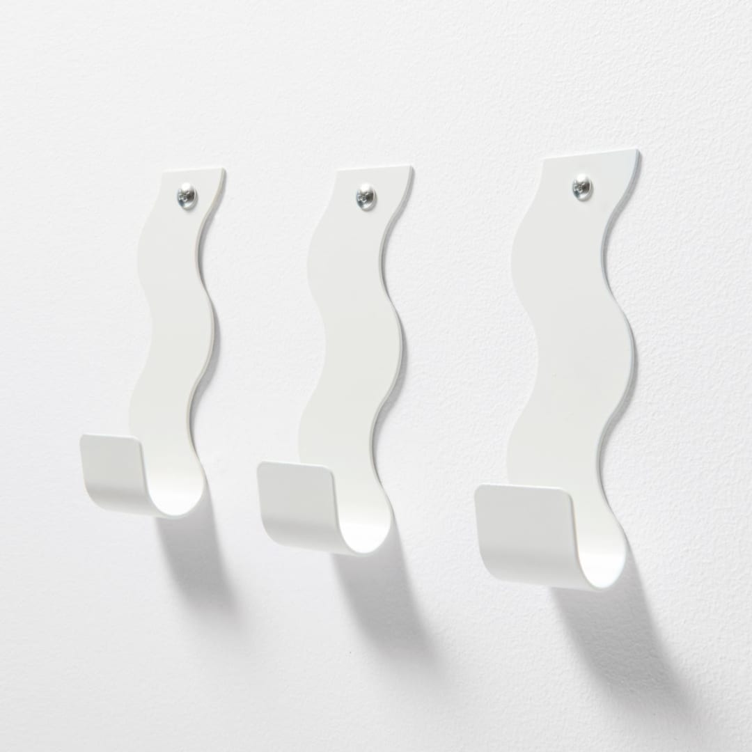3 Pack Wavy Hooks White Kmart