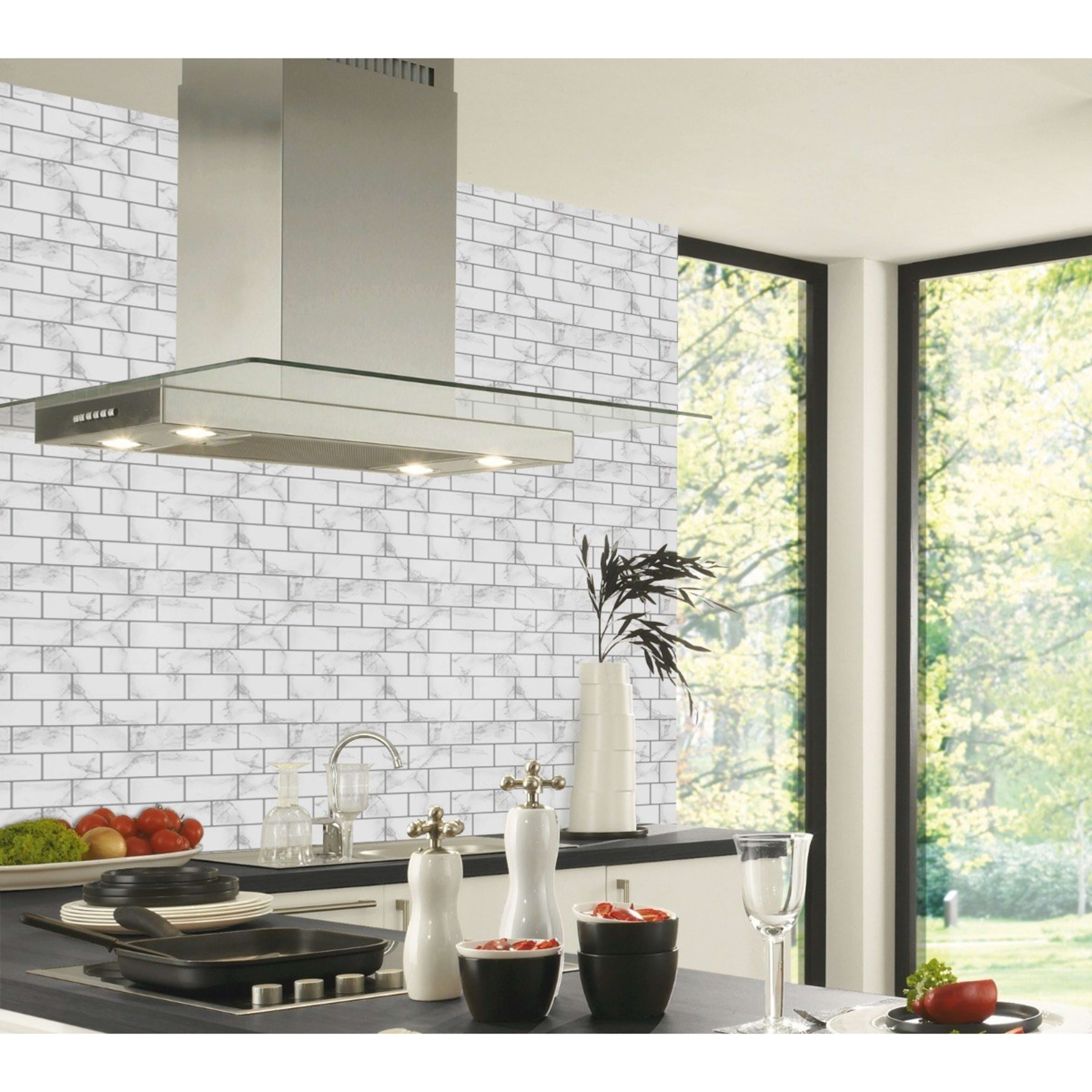 5 Pack Self Adhesive 3D Tiles Subway Marble Look Kmart