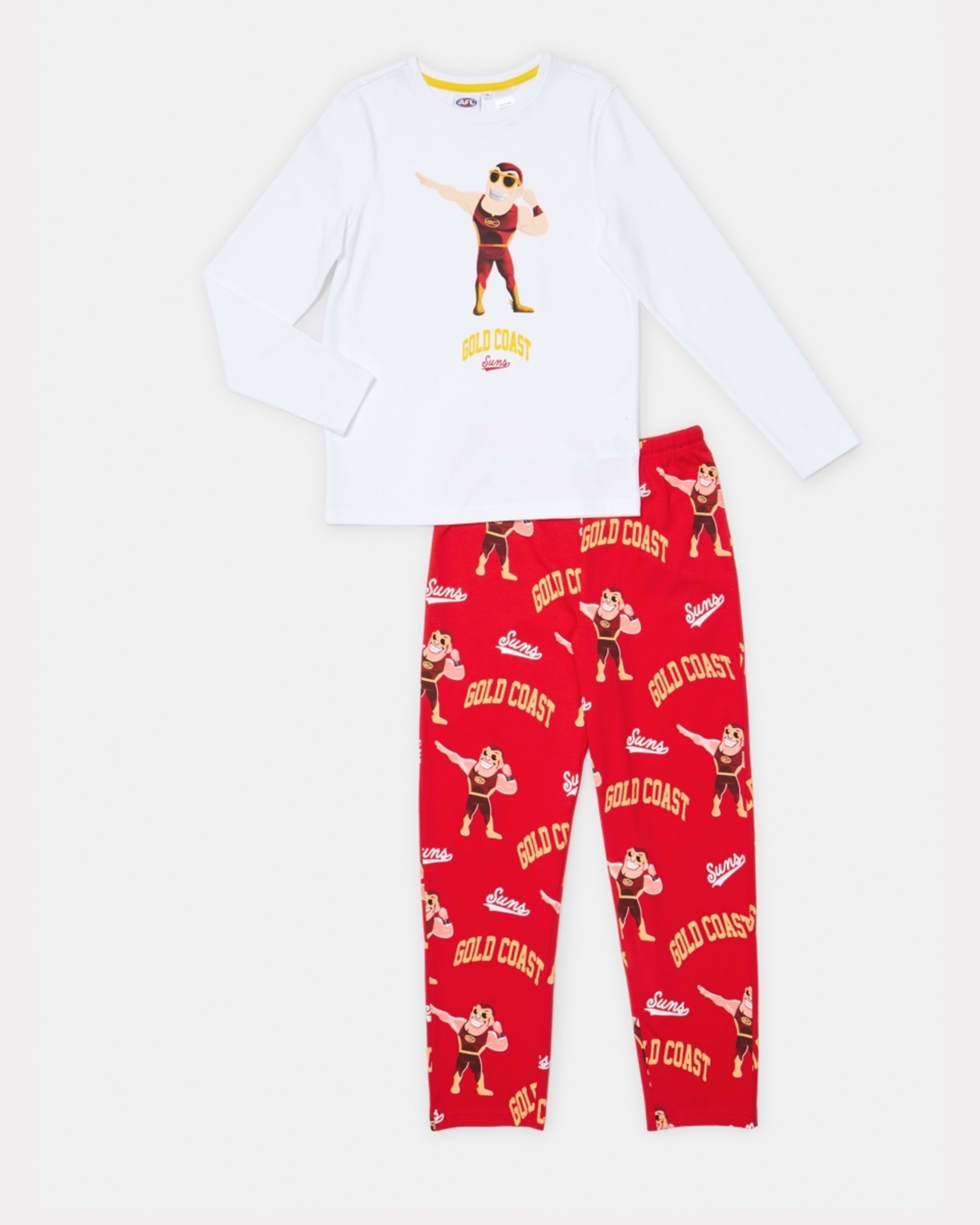 6 Official AFL Kids Pyjama Set Gc Suns, 6 of 9
