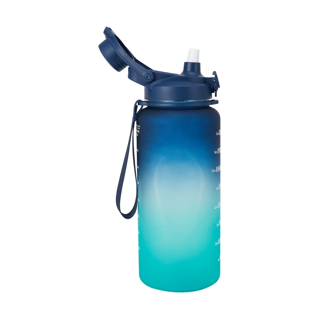 2.1L Navy and Teal Ombre Daily Intake Flip Lid Drink Bottle Kmart