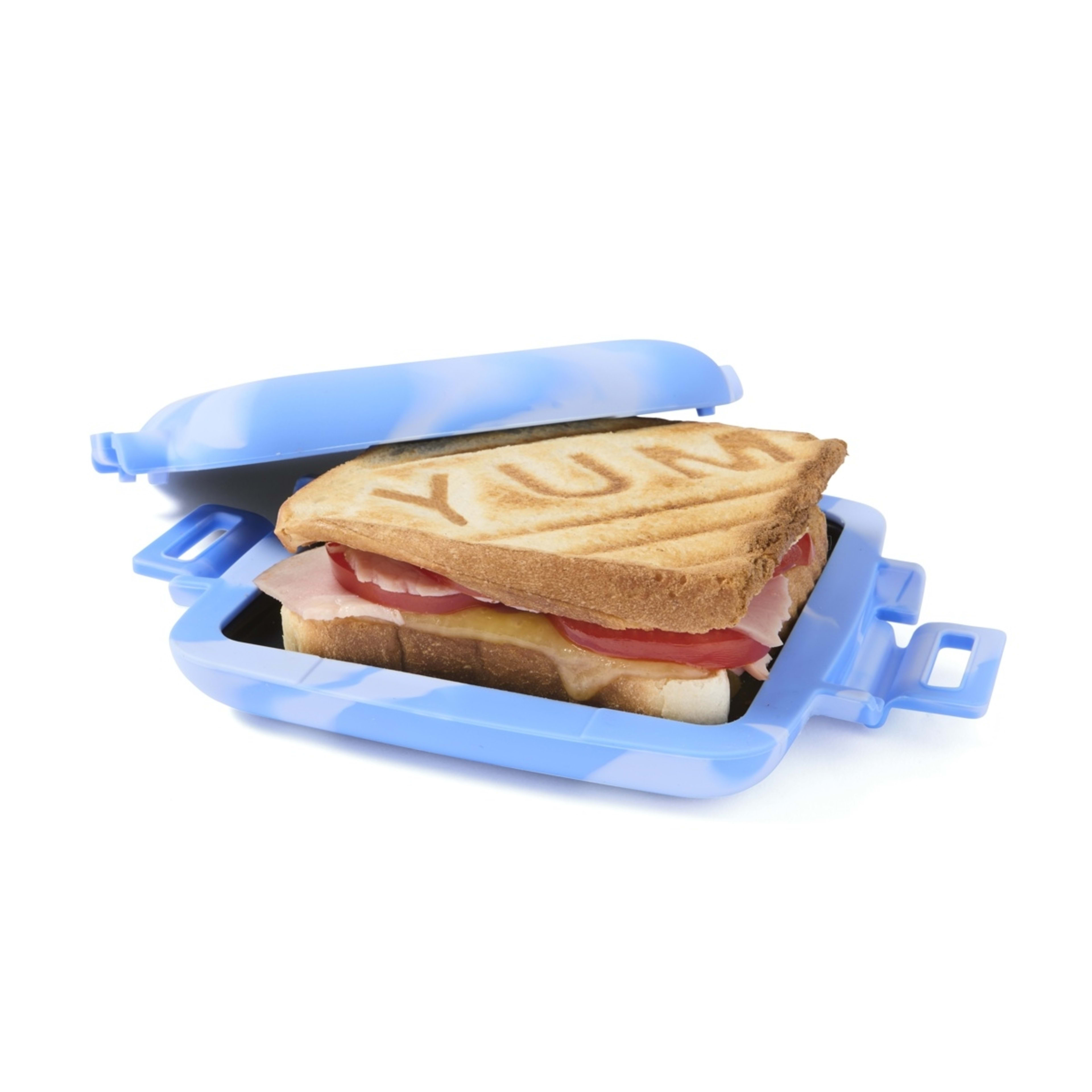 2 Microwave 'YUM' Grill Toastie Maker - Blue, 2 of 10