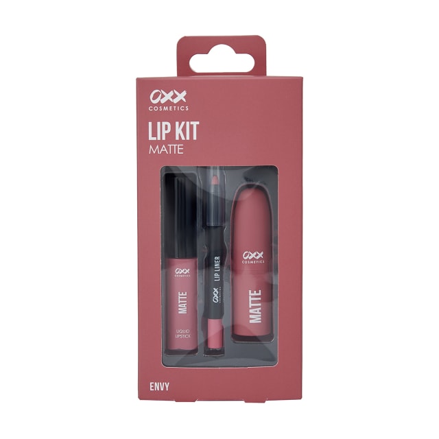 OXX Cosmetics 3 Piece Lip Kit Matte Envy Kmart