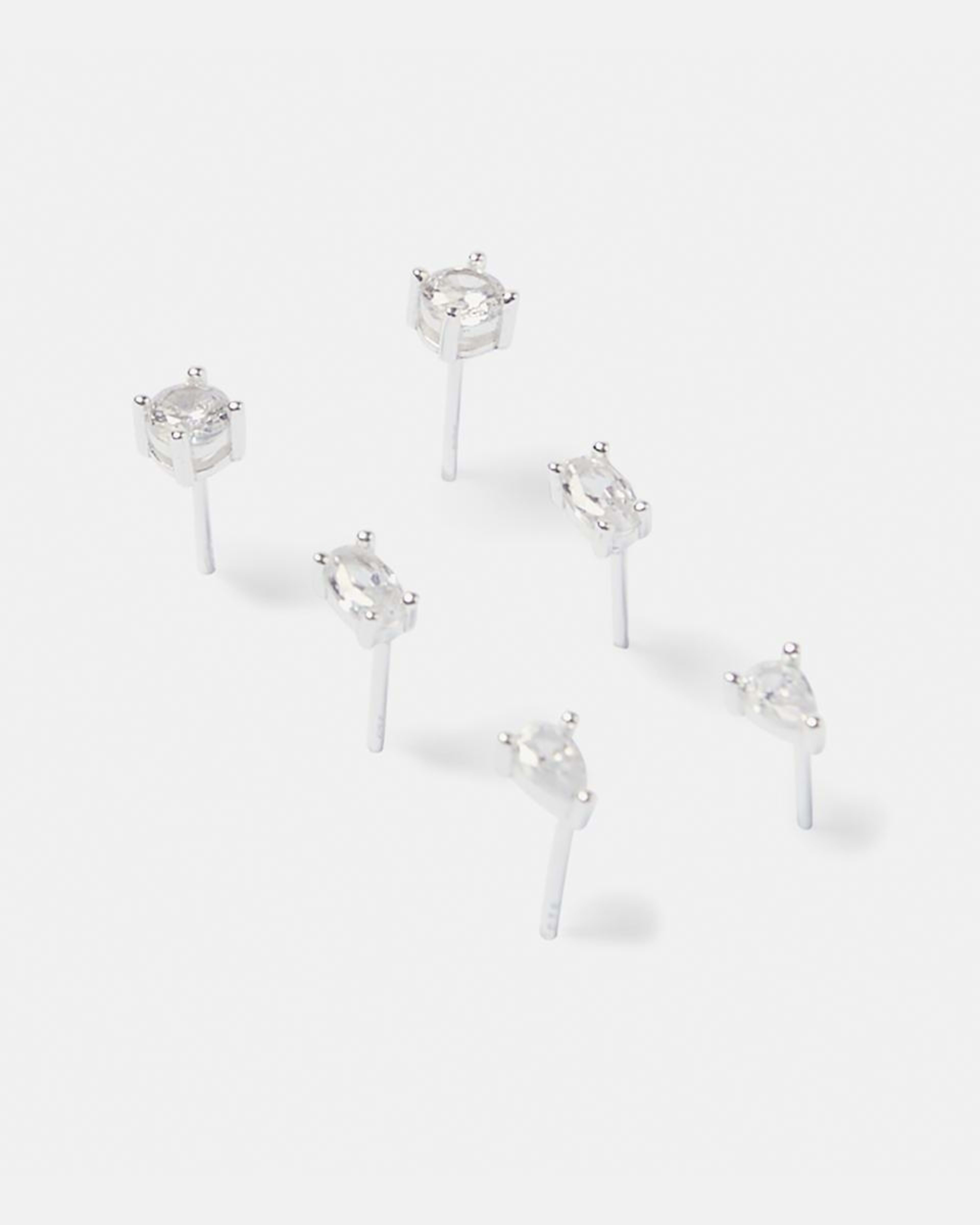 2 3 Pack Sterling Silver Stacking Earrings Silver, 2 of 5