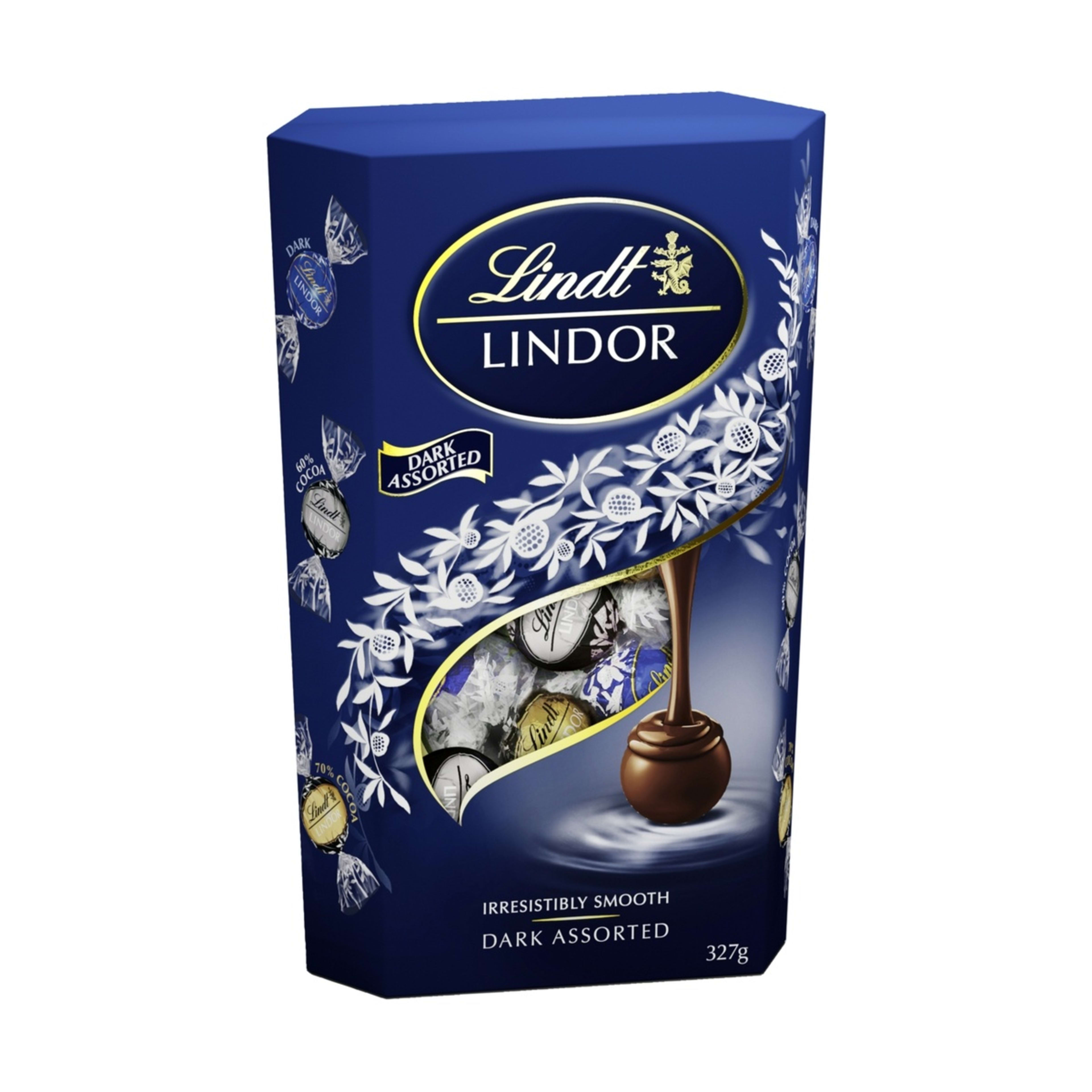 1 Lindt LINDOR Dark Assorted Chocolate Cornet 327g, 1 of 7