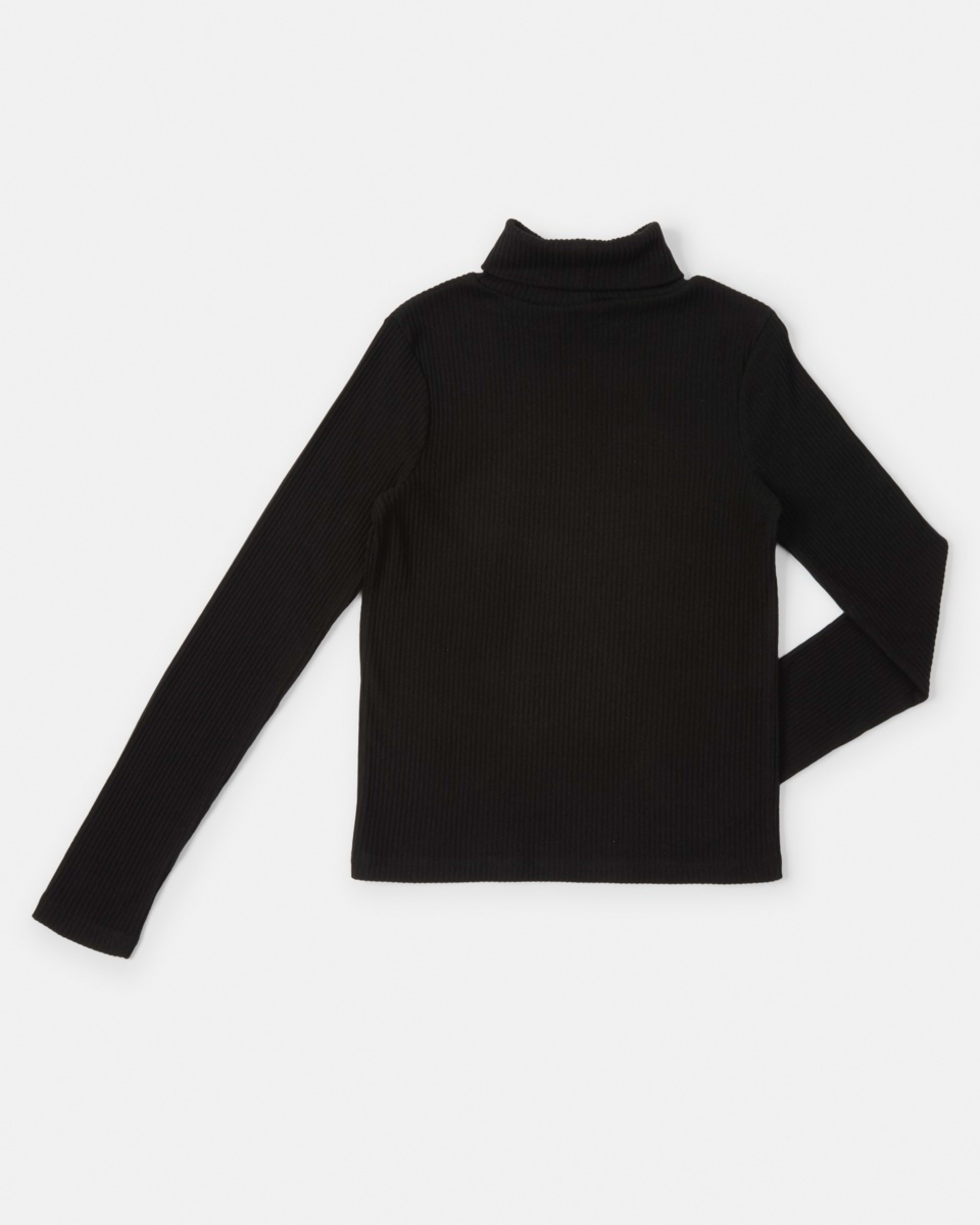 8 Long Sleeve Rib Skivvy Top Black, 8 of 8