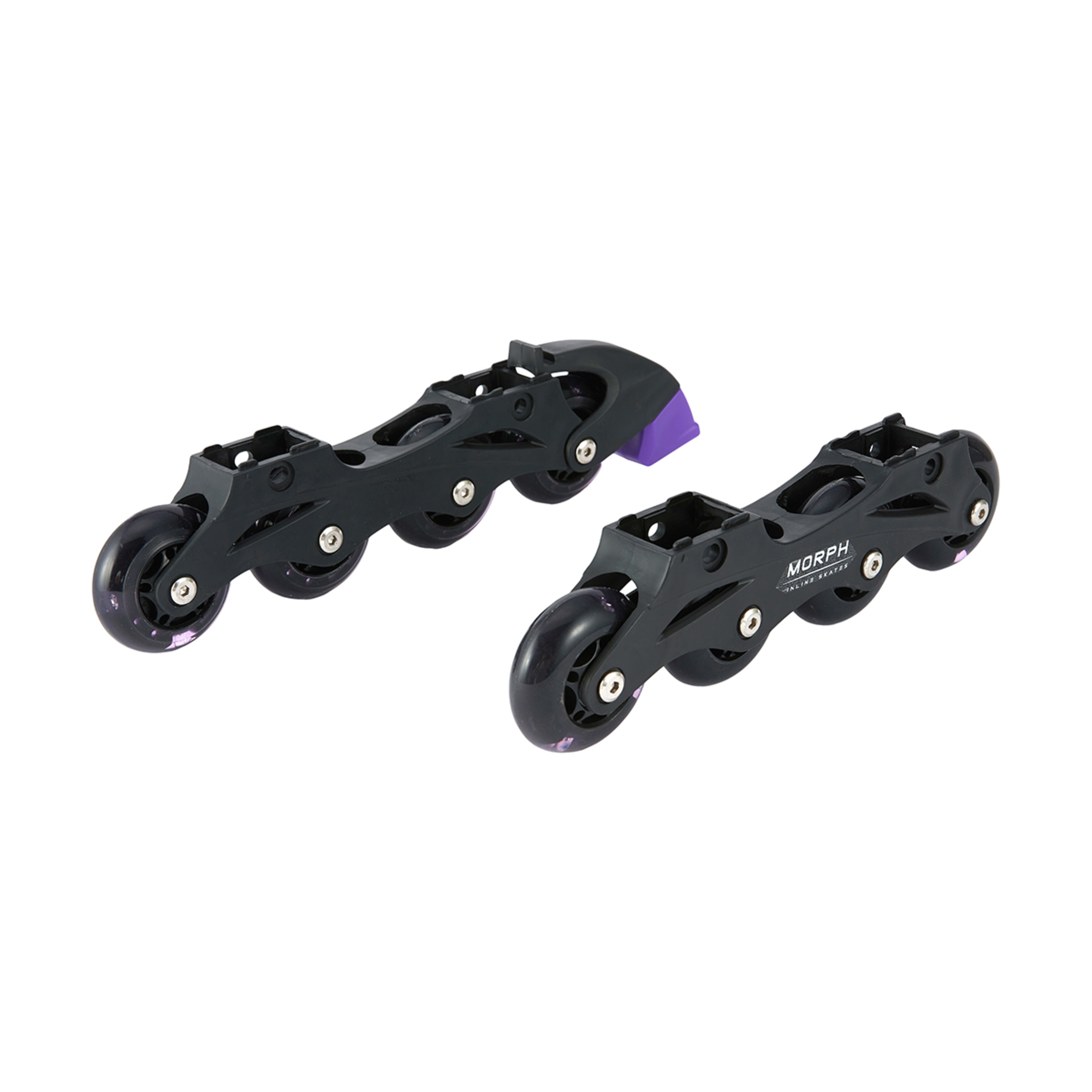 Inline and Roller Combo Skates Black and Purple, Size 12 to 2 Kmart