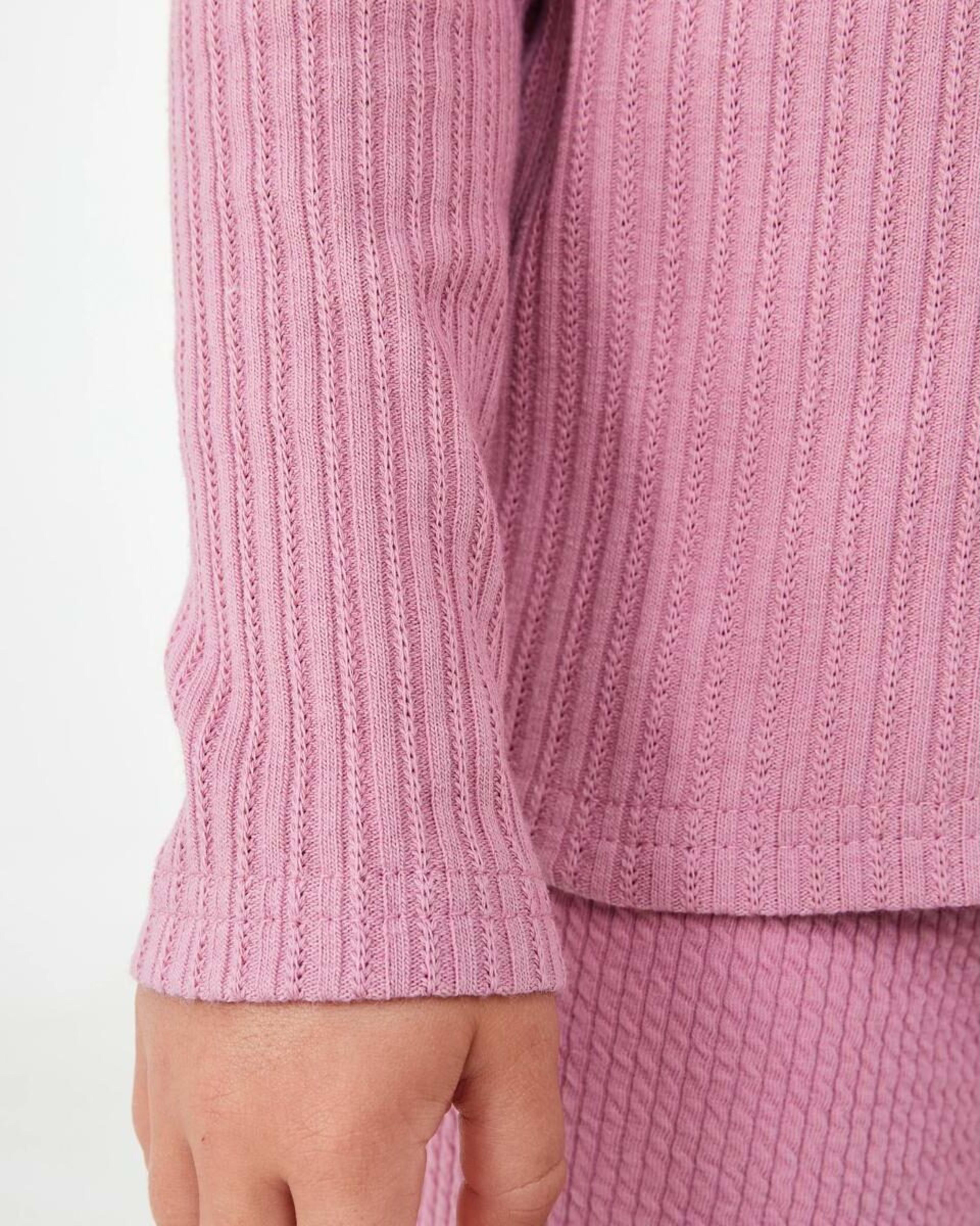 5 Long Sleeve Pointelle T-shirt Dust Rose, 5 of 7