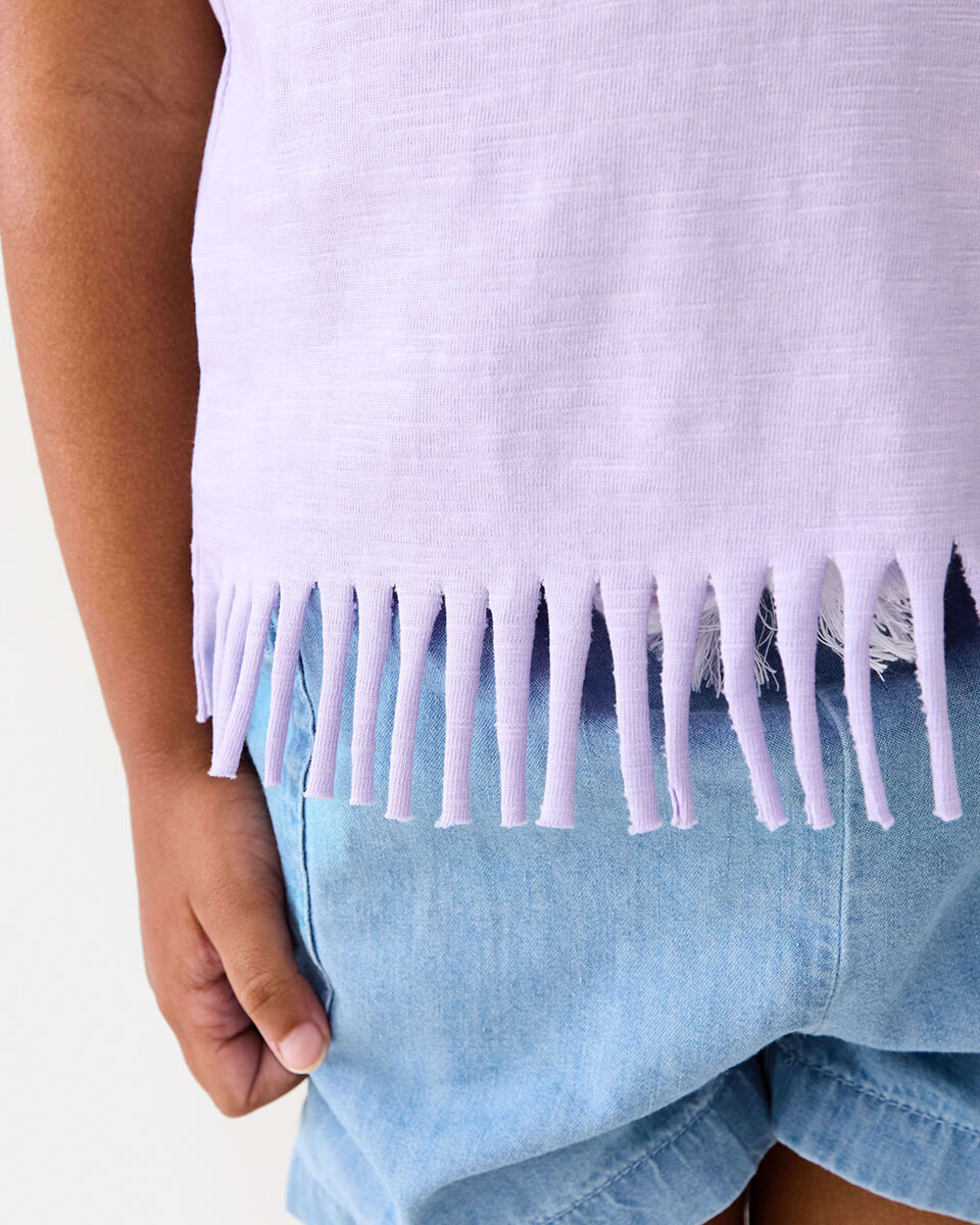 5 Short Sleeve Fringe T-shirt Pst Purple, 5 of 9