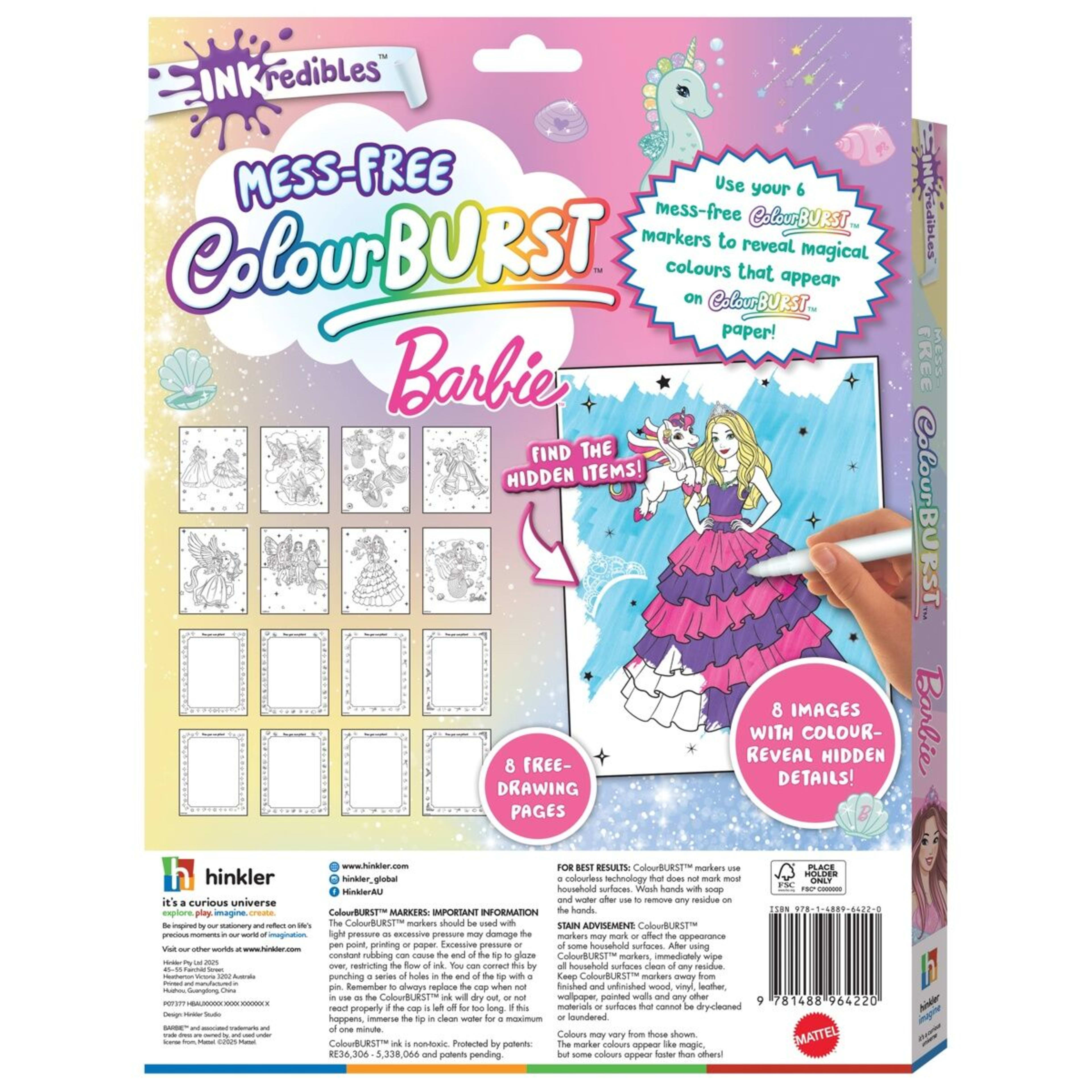 2 INKredibles Mess-Free ColourBurst Barbie Activity Kit - Book, 2 of 6