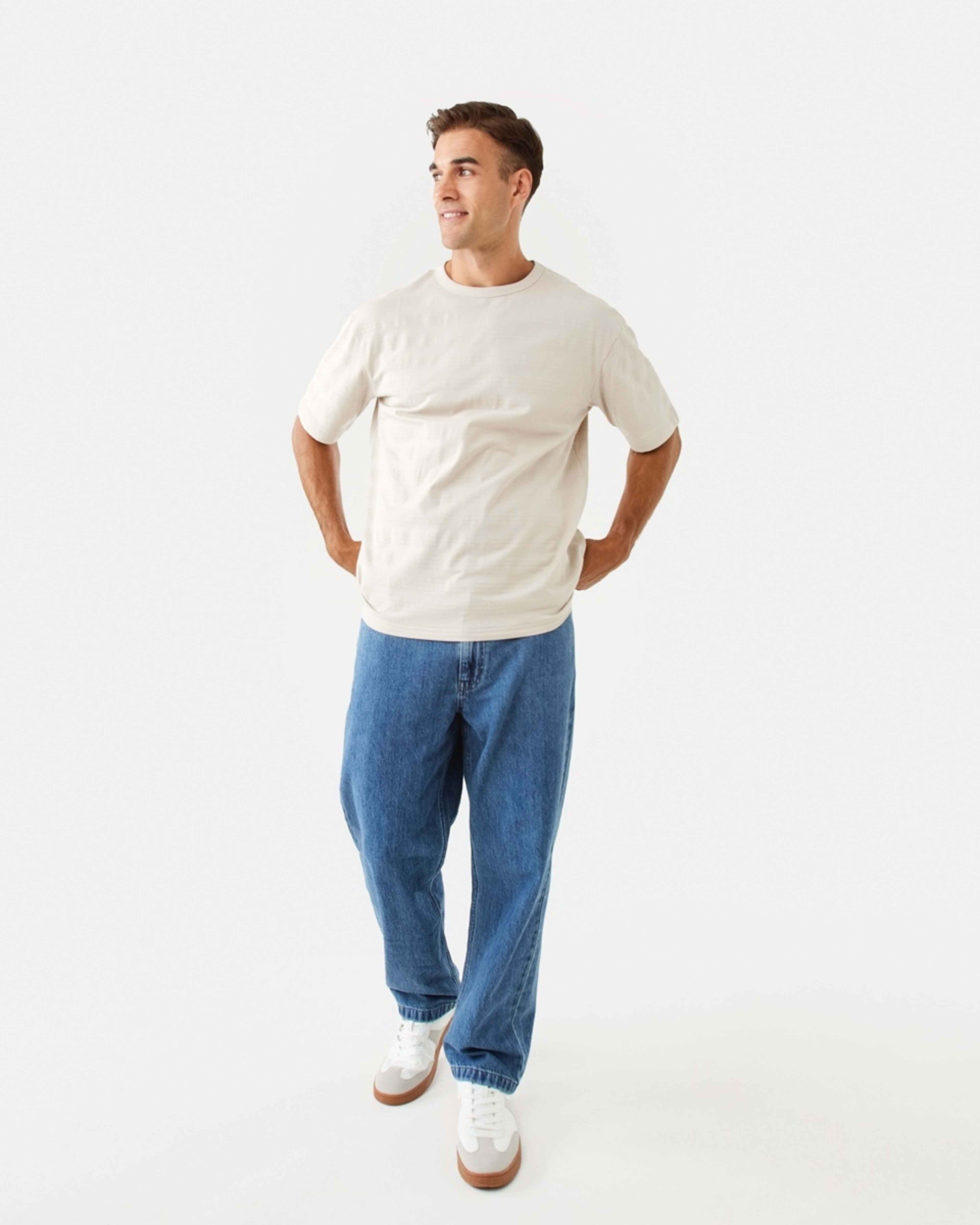 2 Oversized Textured T-shirt Bge Dune, 2 of 6