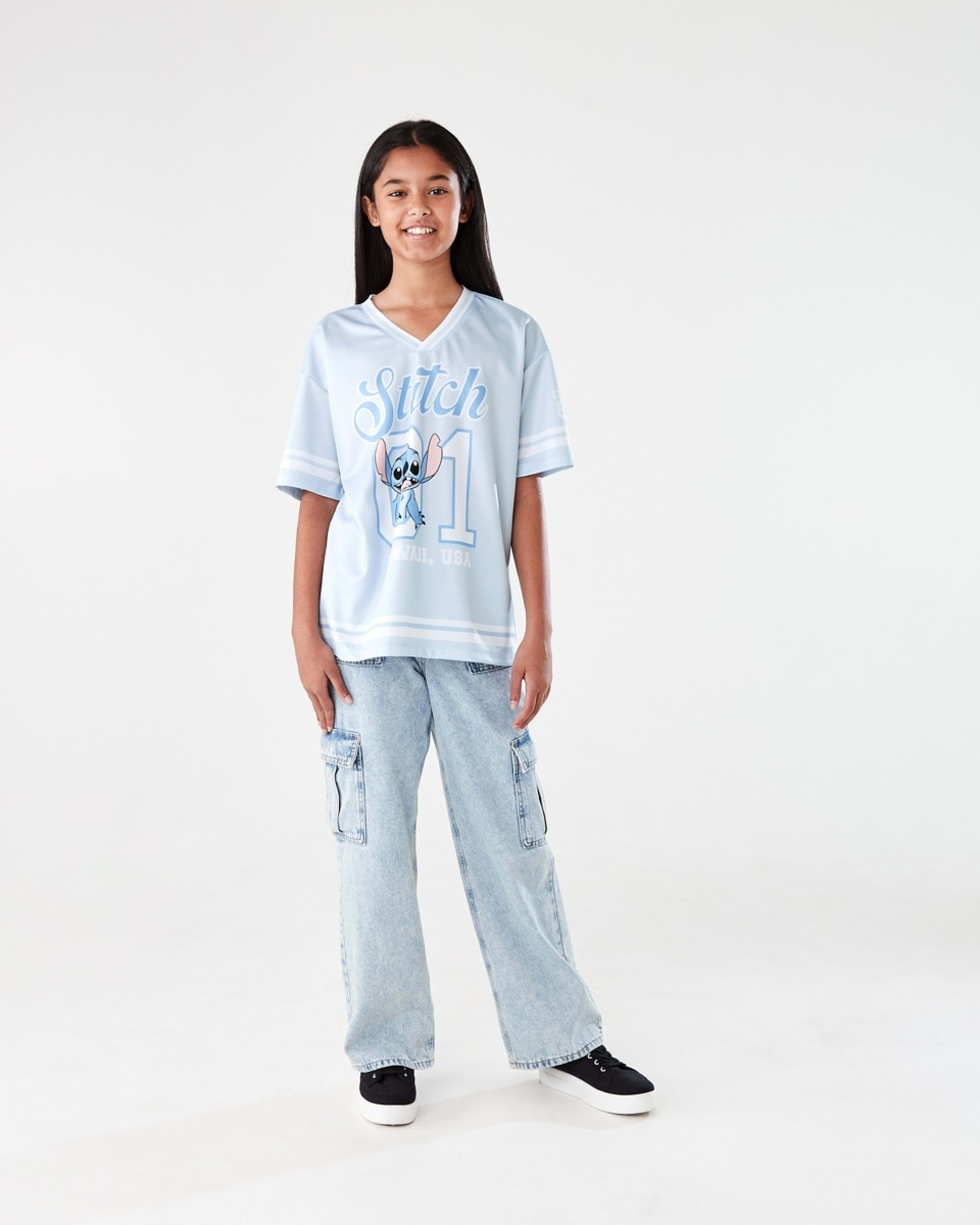 8 Disney Lilo & Stitch License V-Neck Mesh T-shirt LILO AND SITTCH VARSITY, 8 of 9