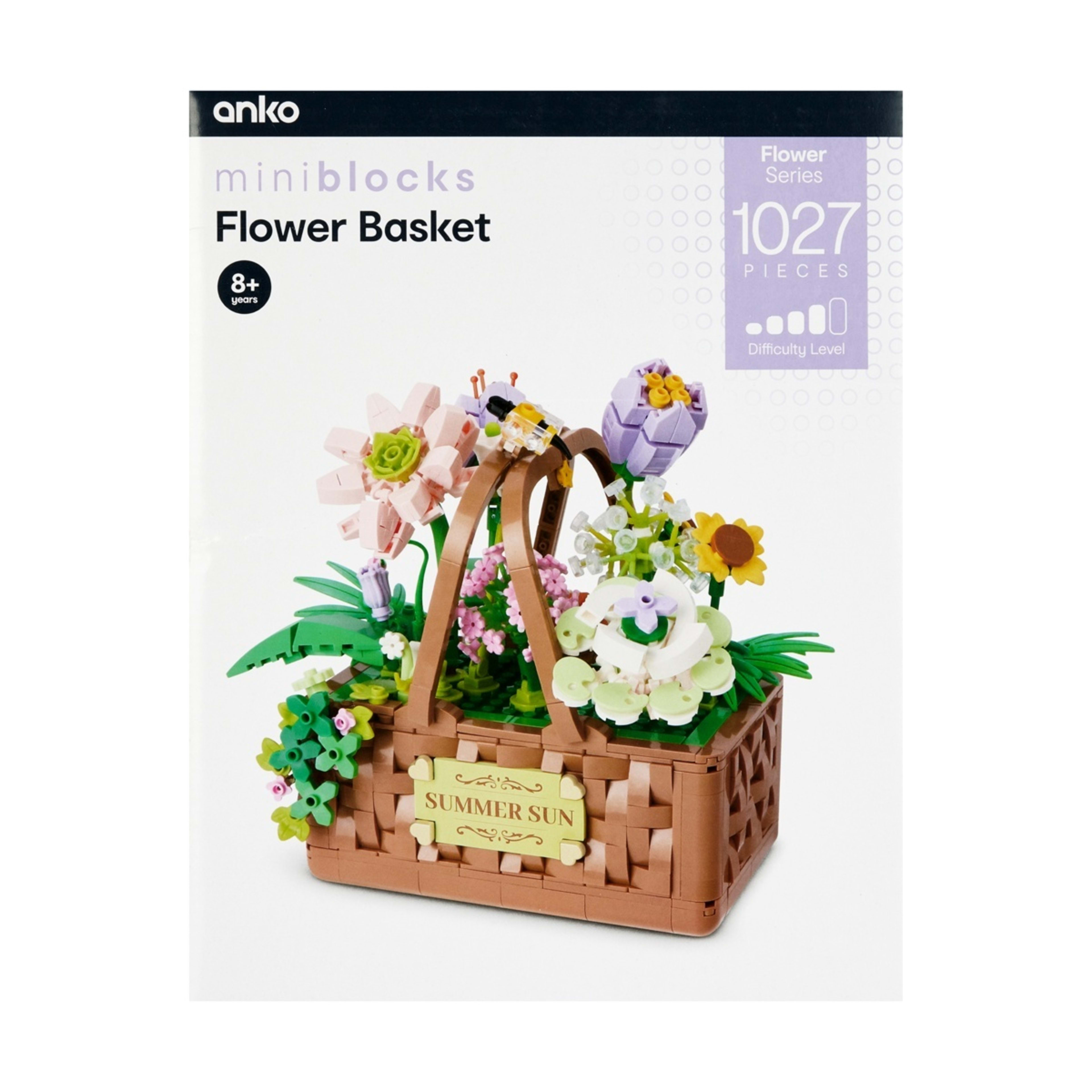 1 1027 Piece Mini Blocks Flower Series: Flower Basket, 1 of 4