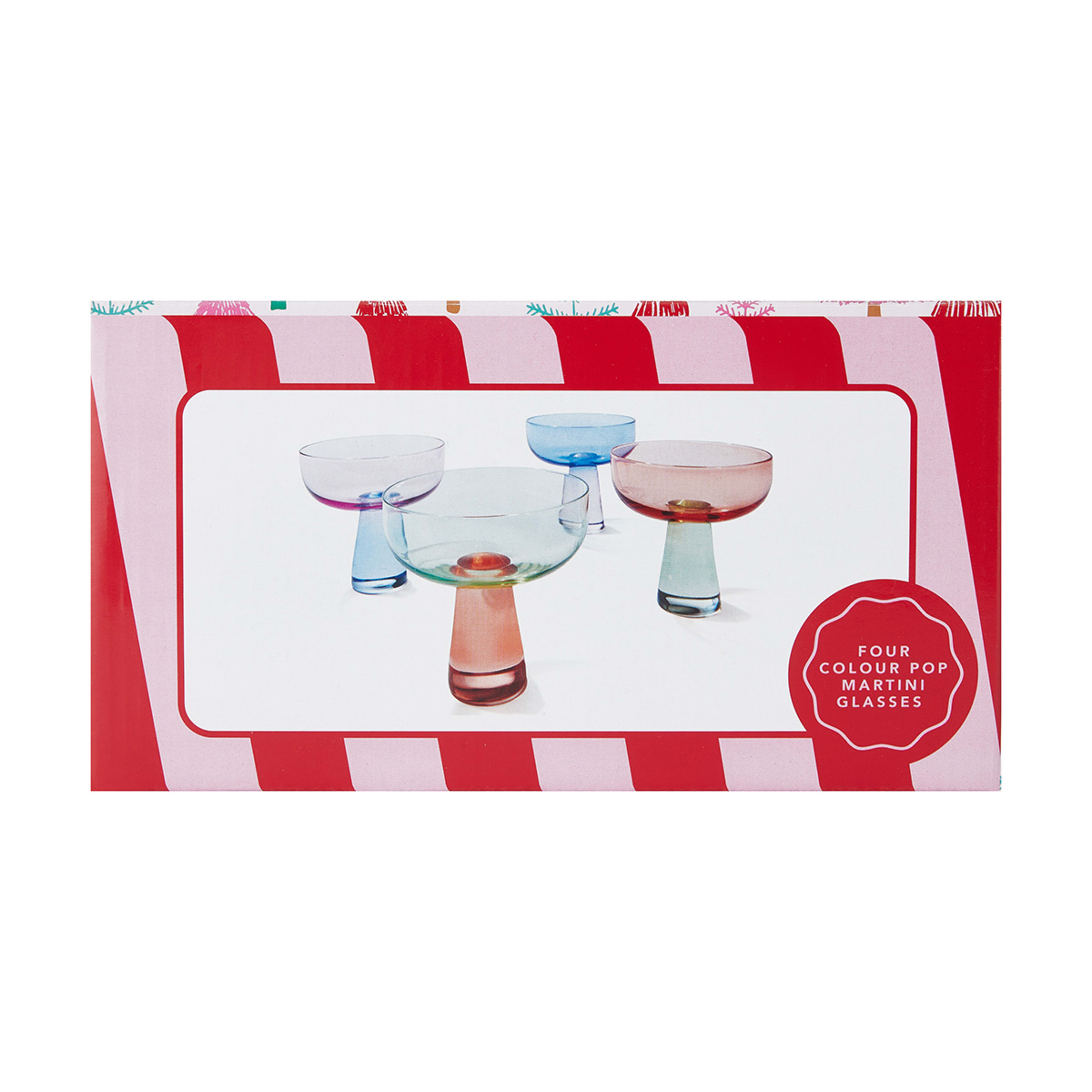 4 Colour Pop Martini Glasses Kmart