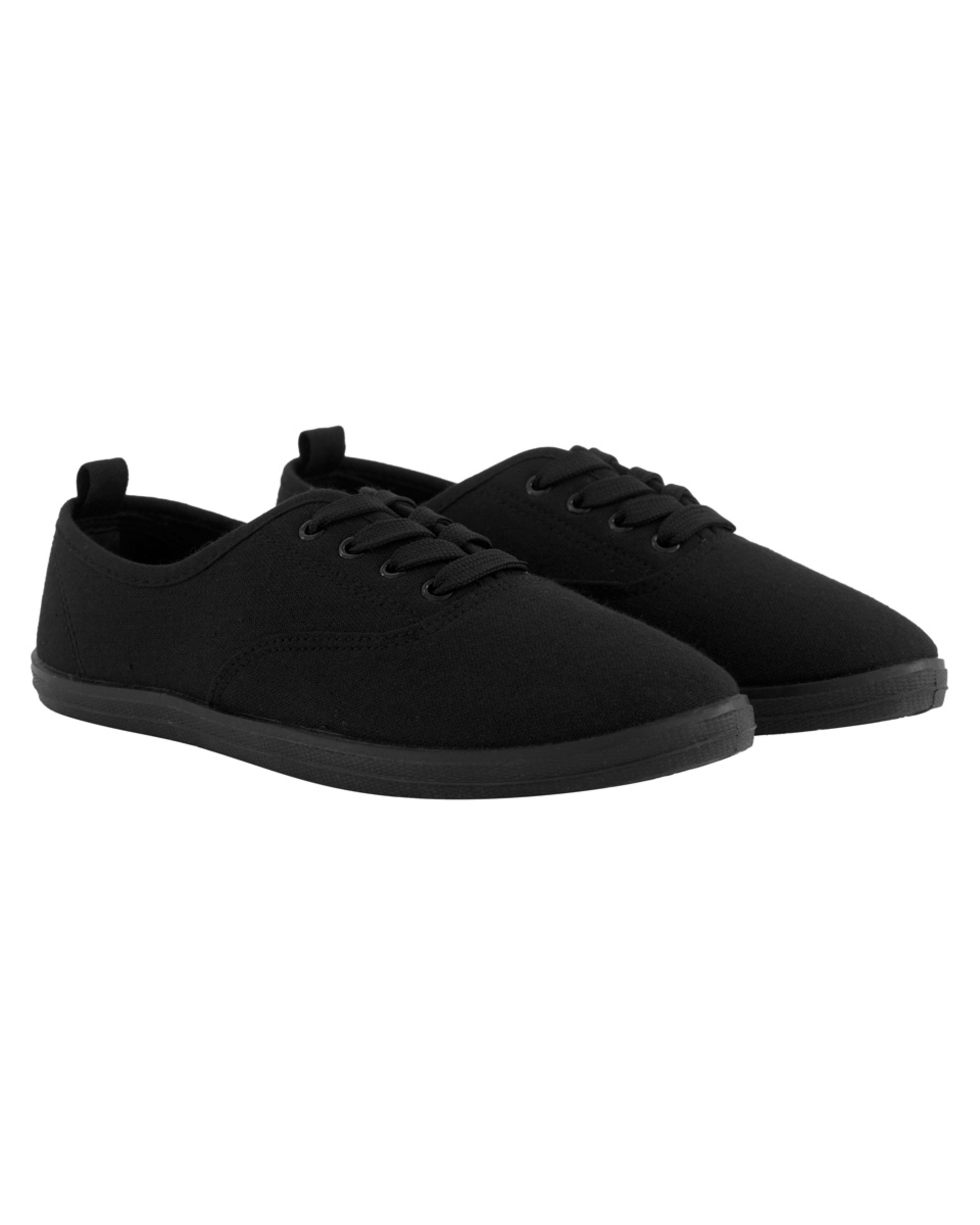 2 Basic Lace Up Canvas Shoes BLACK, 2 of 5