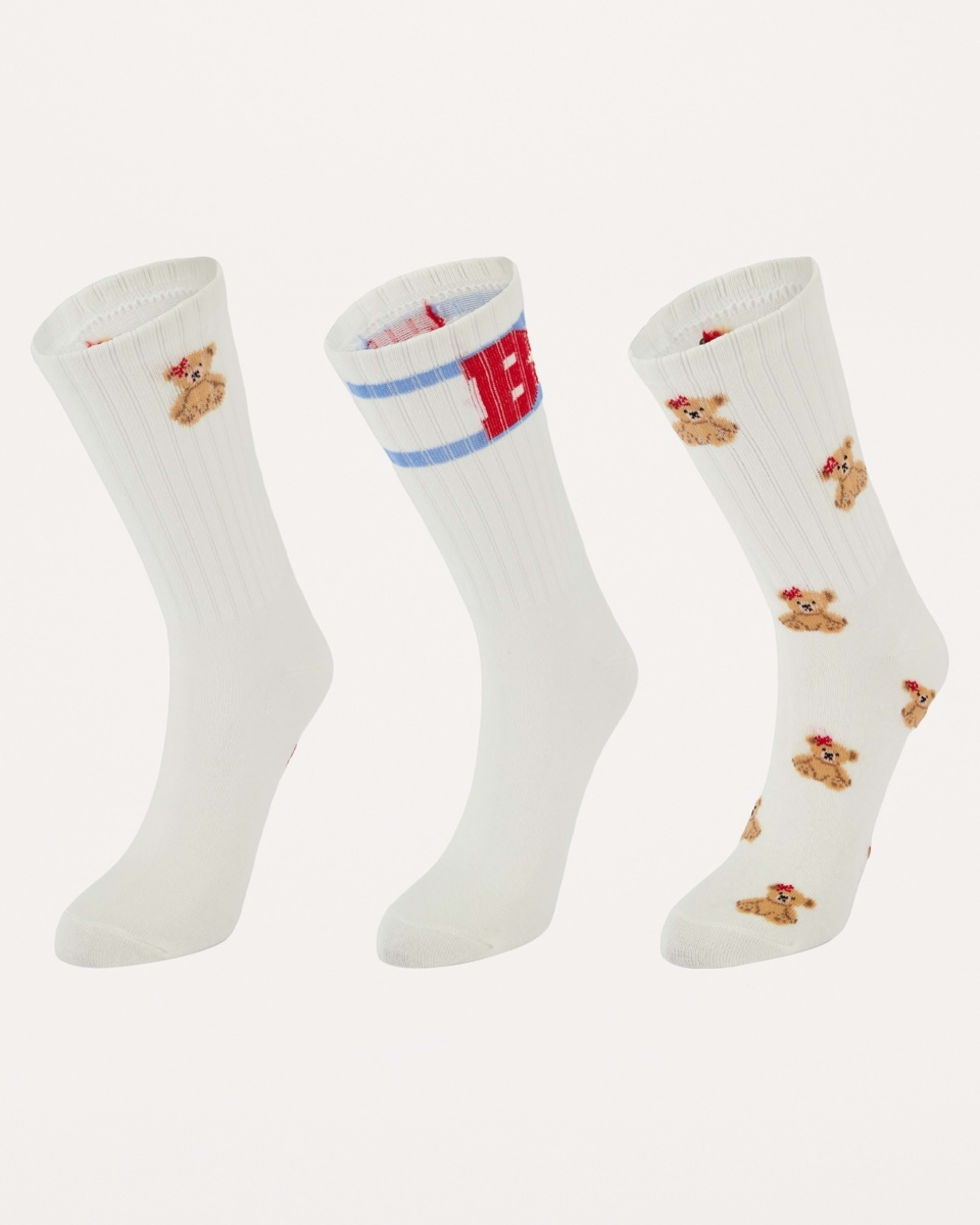 1 3 Pack Printed Crew Socks BEARS