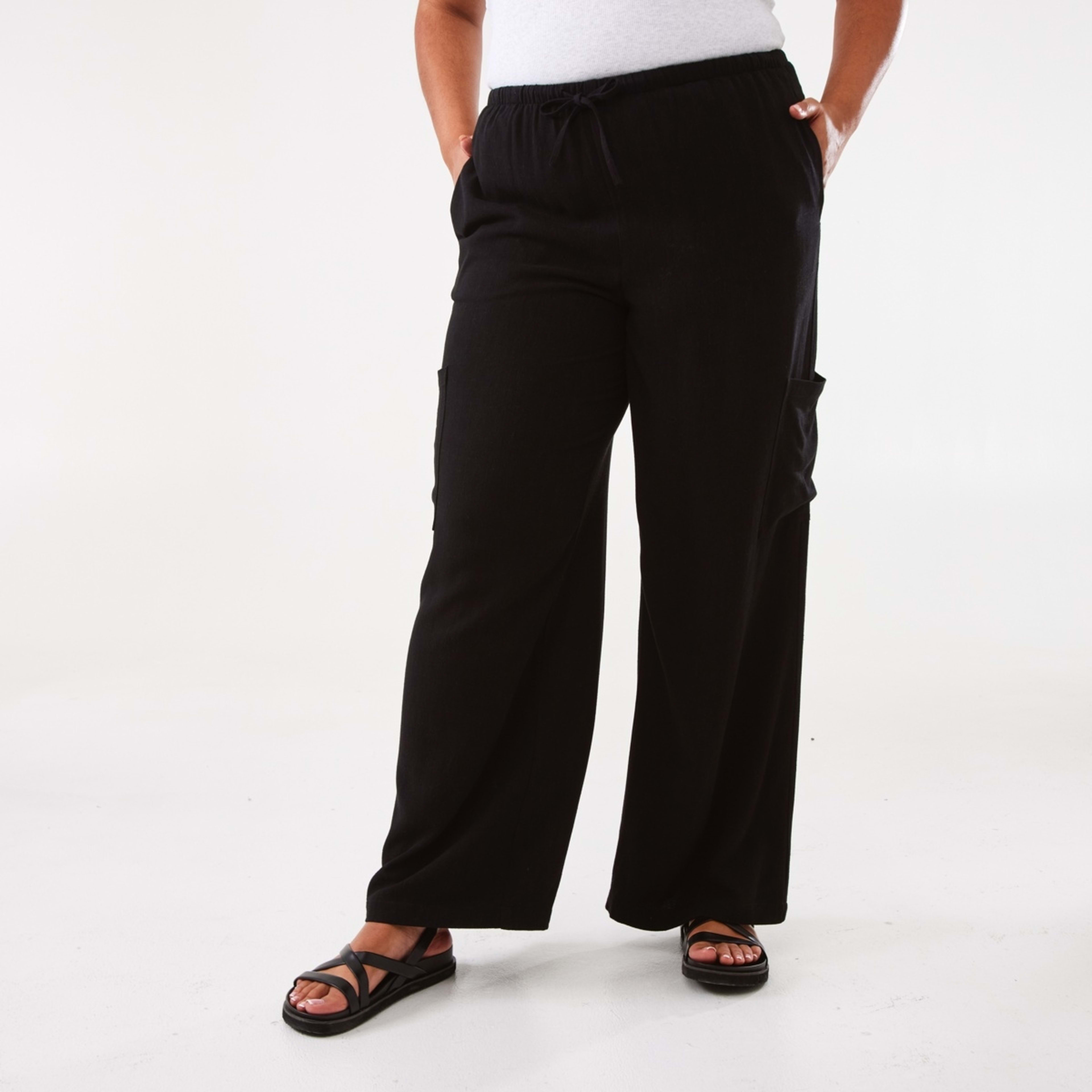 3 Textured Cargo Pants Black, 3 of 9