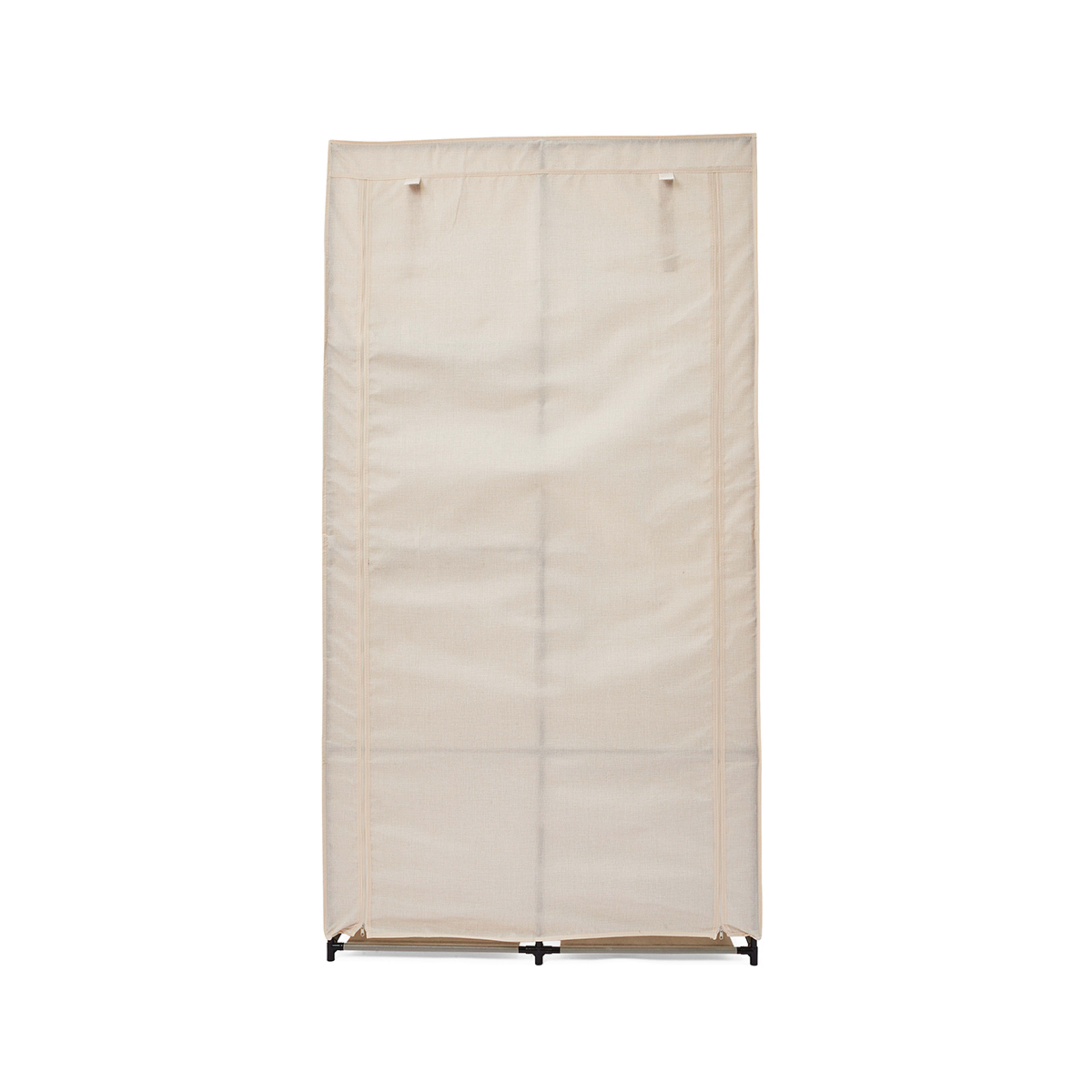 7 Linen Look Covered Wardrobe - Beige, 7 of 10
