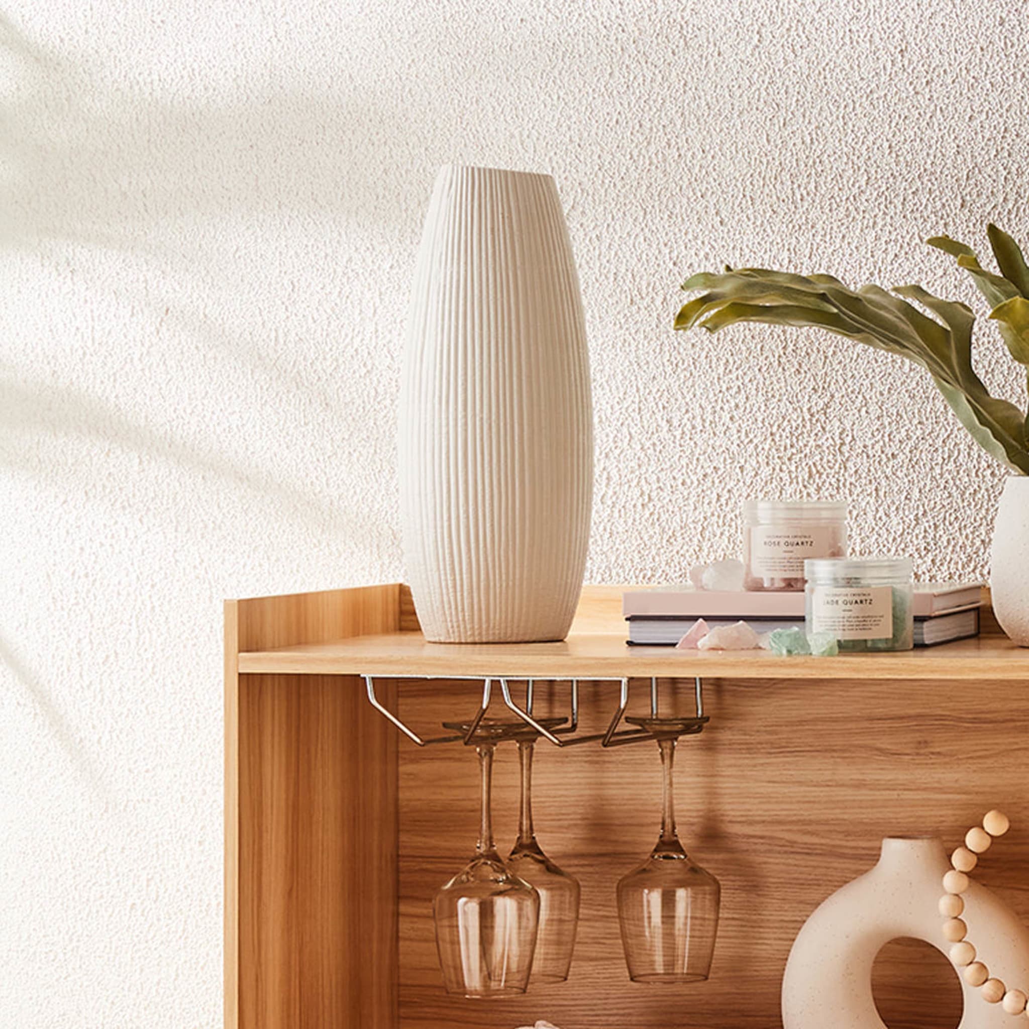 Tall Textured Ceramic Vase White Kmart