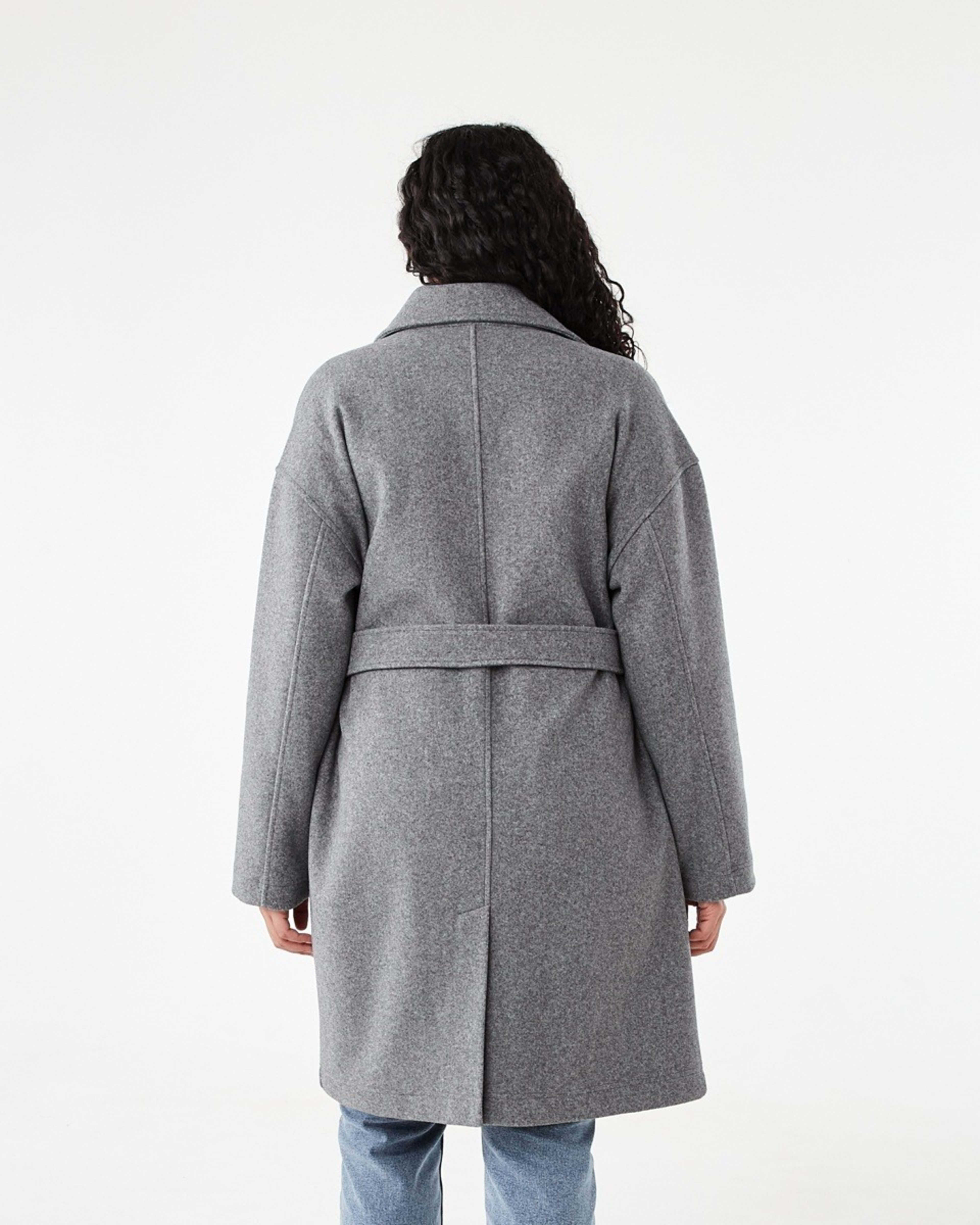 3 Oversized Coat with Belt Char Marle, 3 of 9