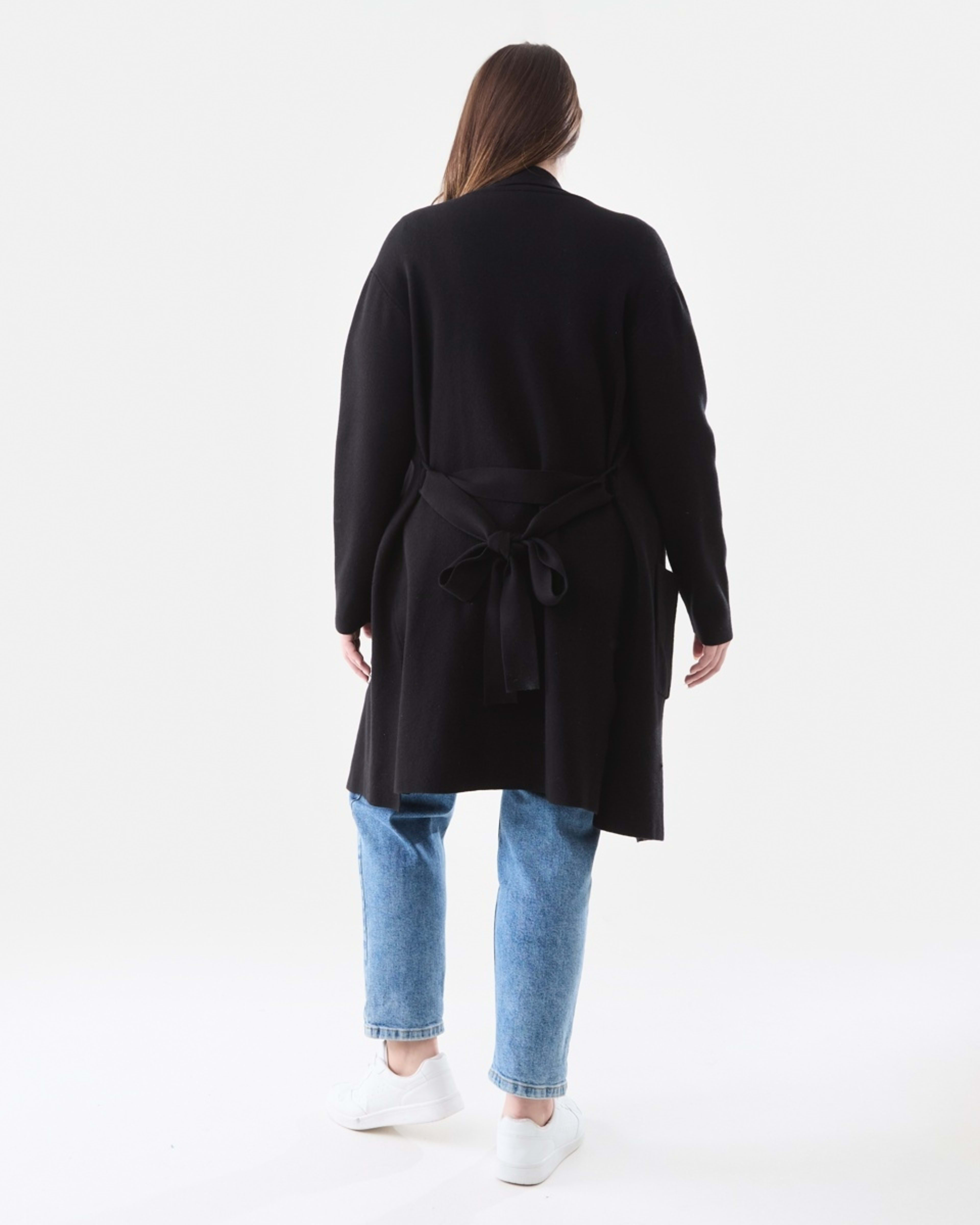 3 Curve Trench Coatigan Black, 3 of 6