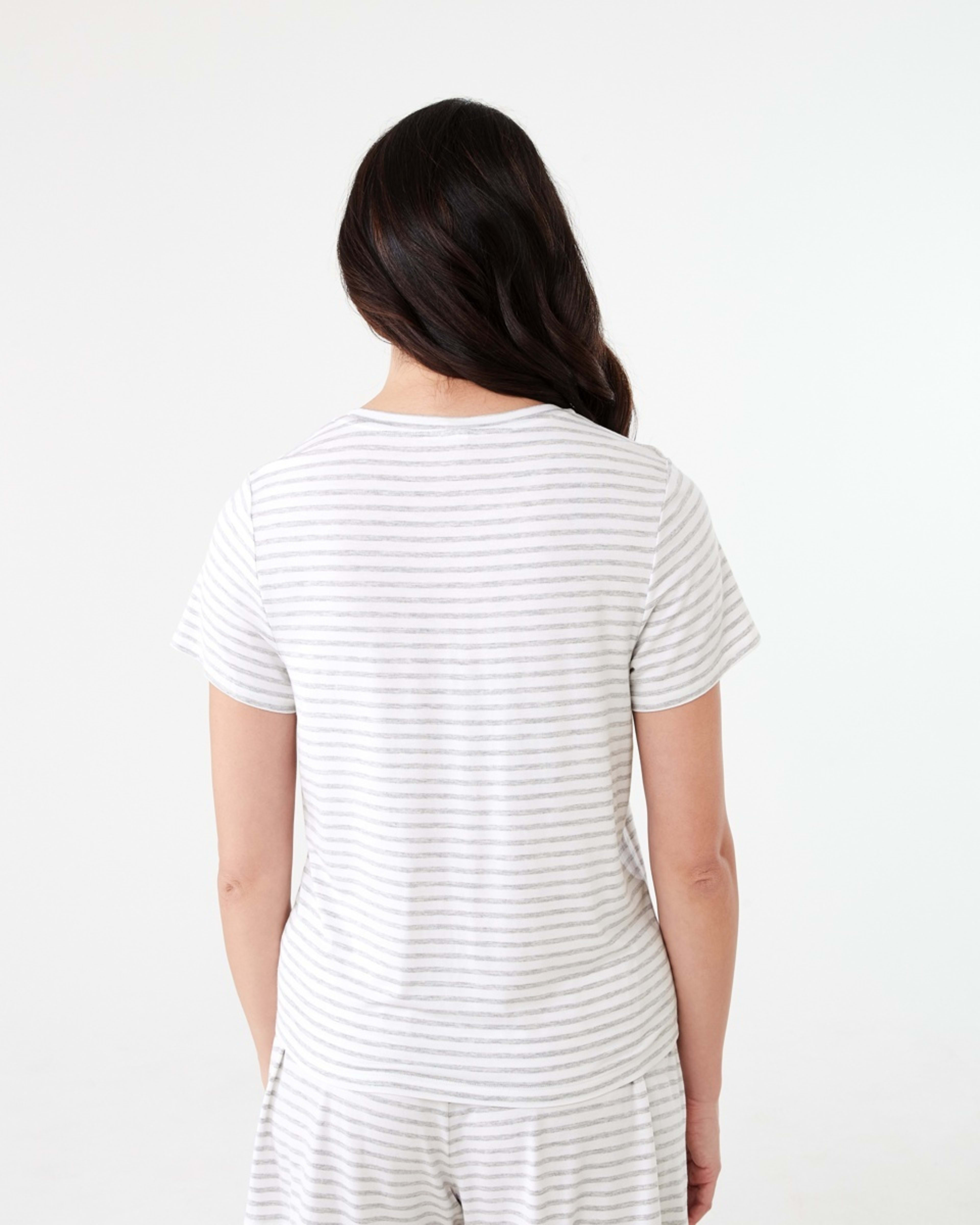3 Viscose T-shirt MARLE STRIPE SILVER MARLE, 3 of 6