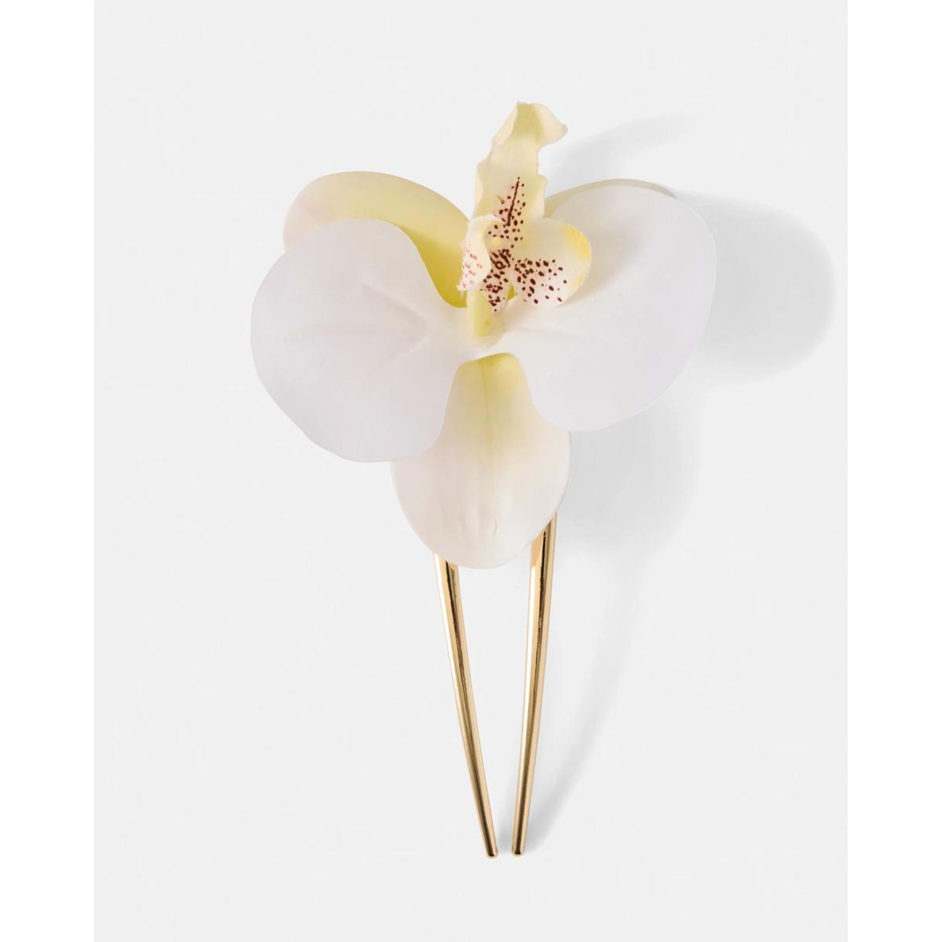 2 Orchid French Hair Pin - White, 2 of 4