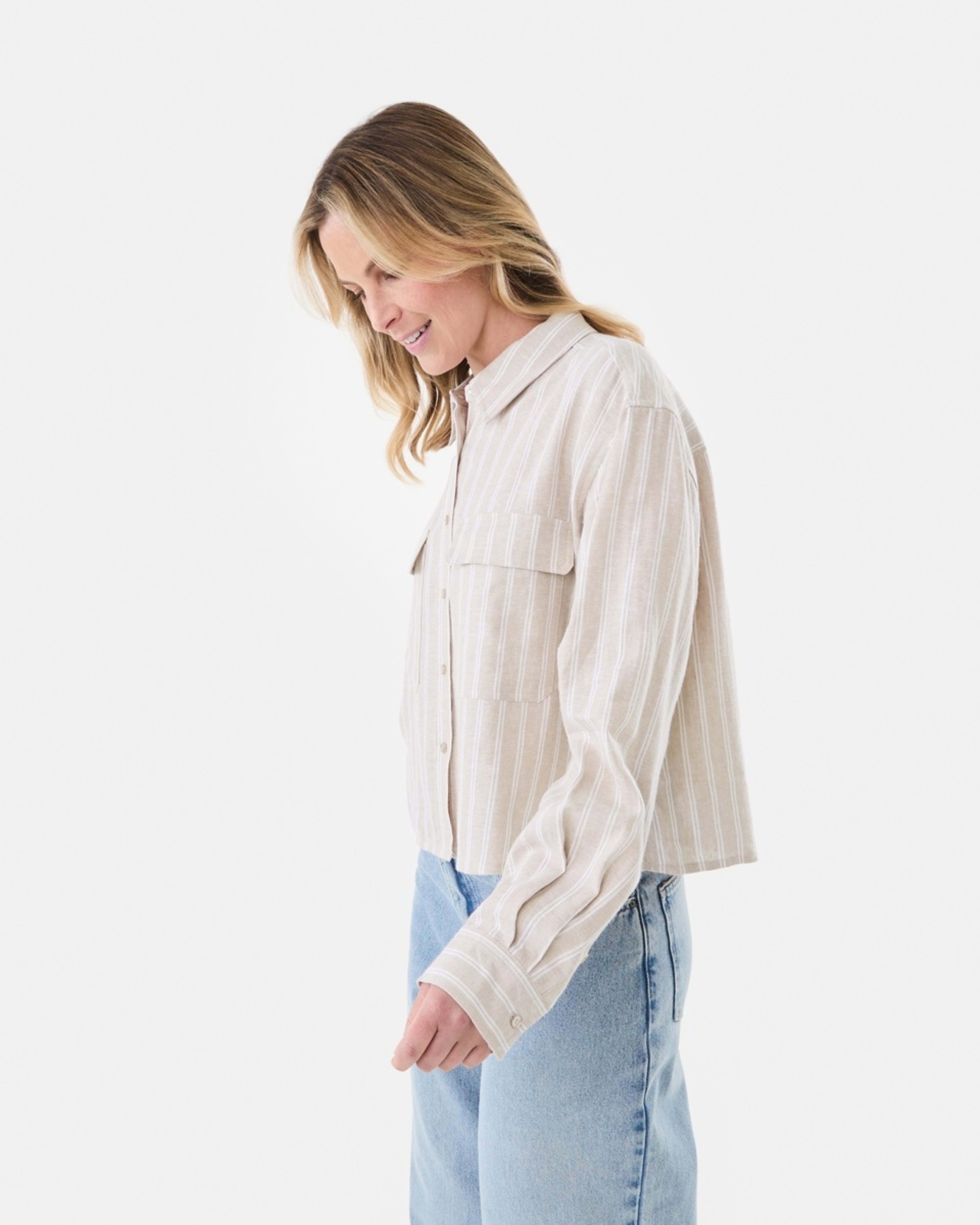 2 Long Sleeve Utility Shirt Gia Stripe, 2 of 6