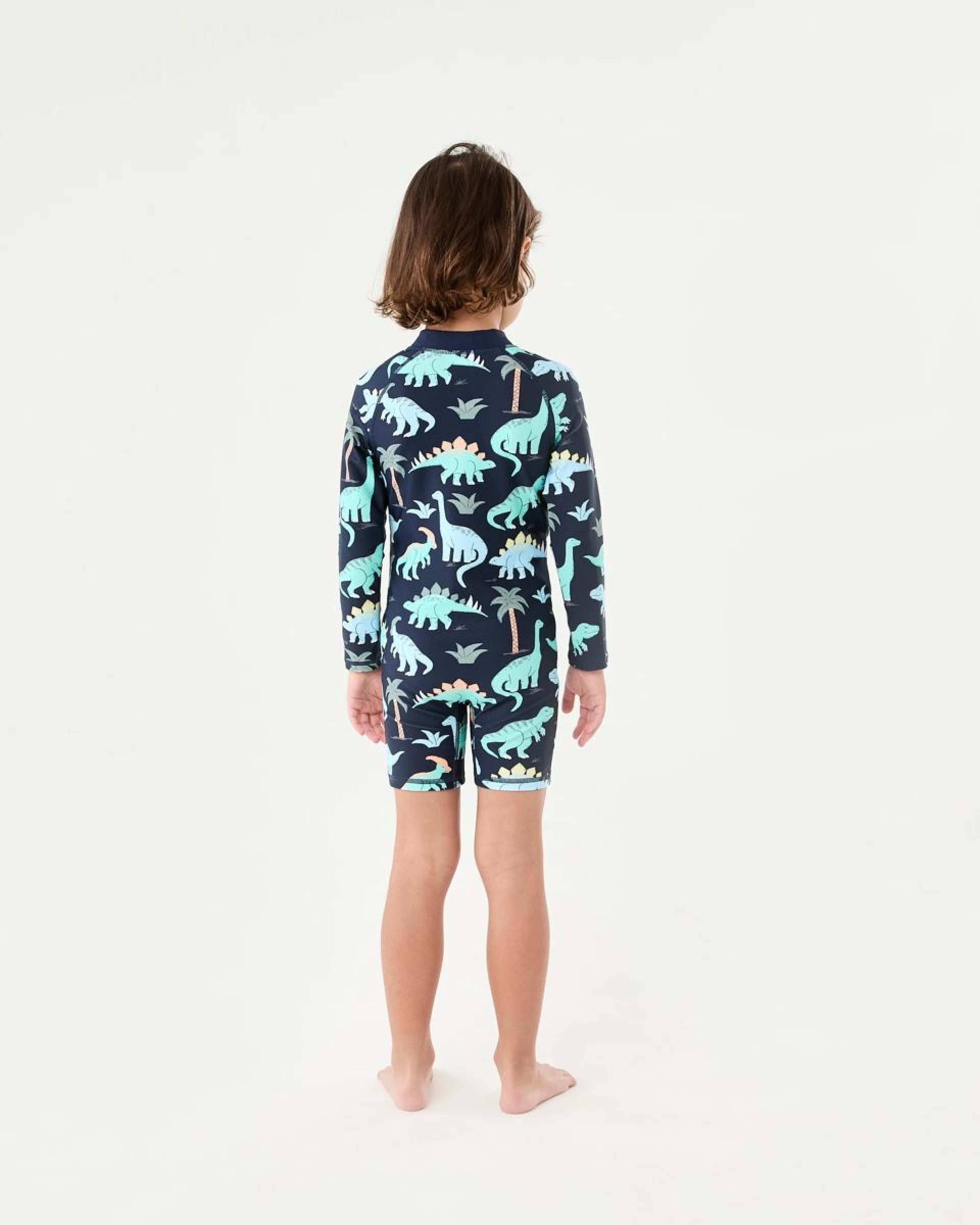 7 Long Sleeve Swimsuit DINO SCRIBBLE DRESS BLUE, 7 of 7
