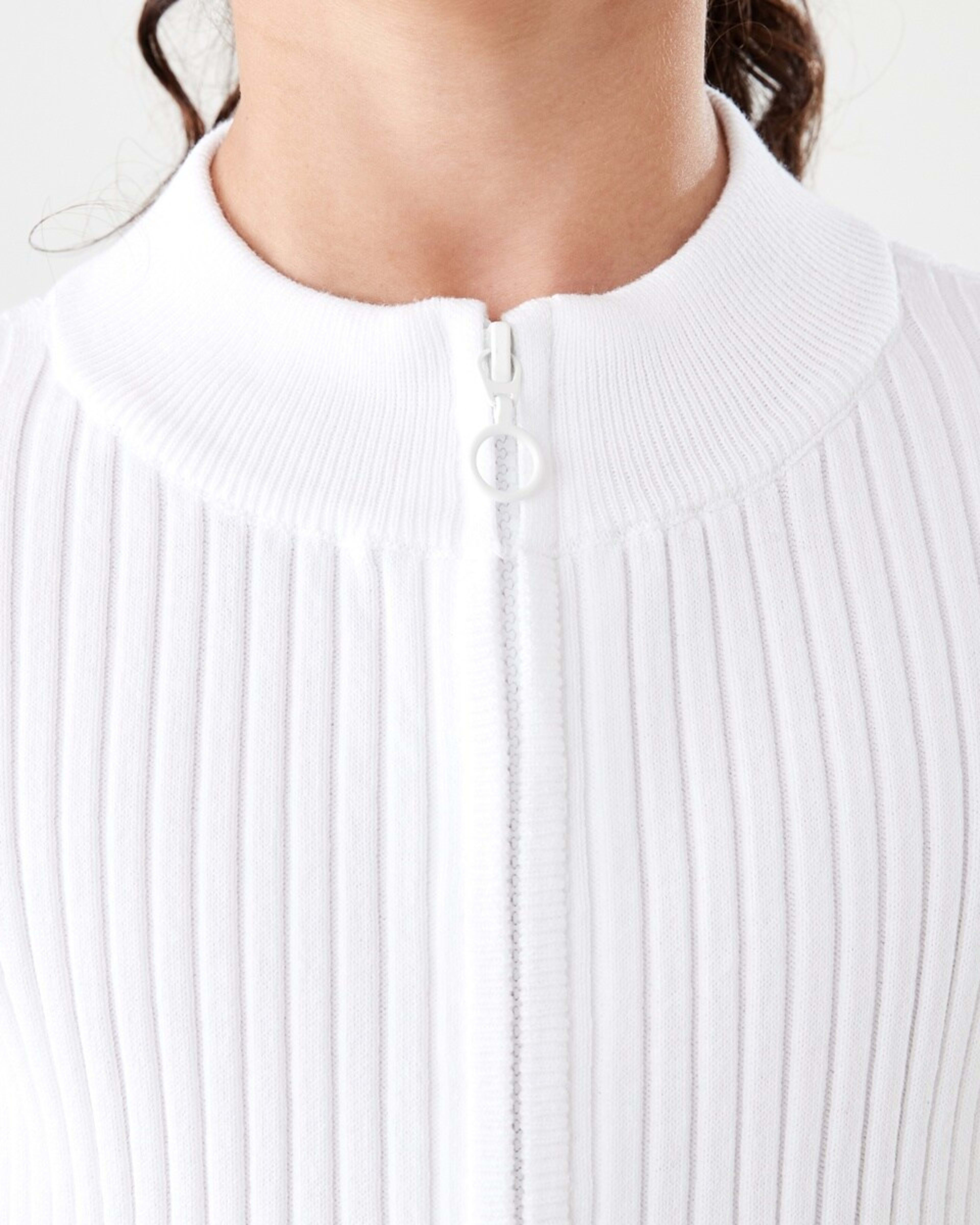 4 Rib Zip Through Cardigan SNOW WHITE, 4 of 7