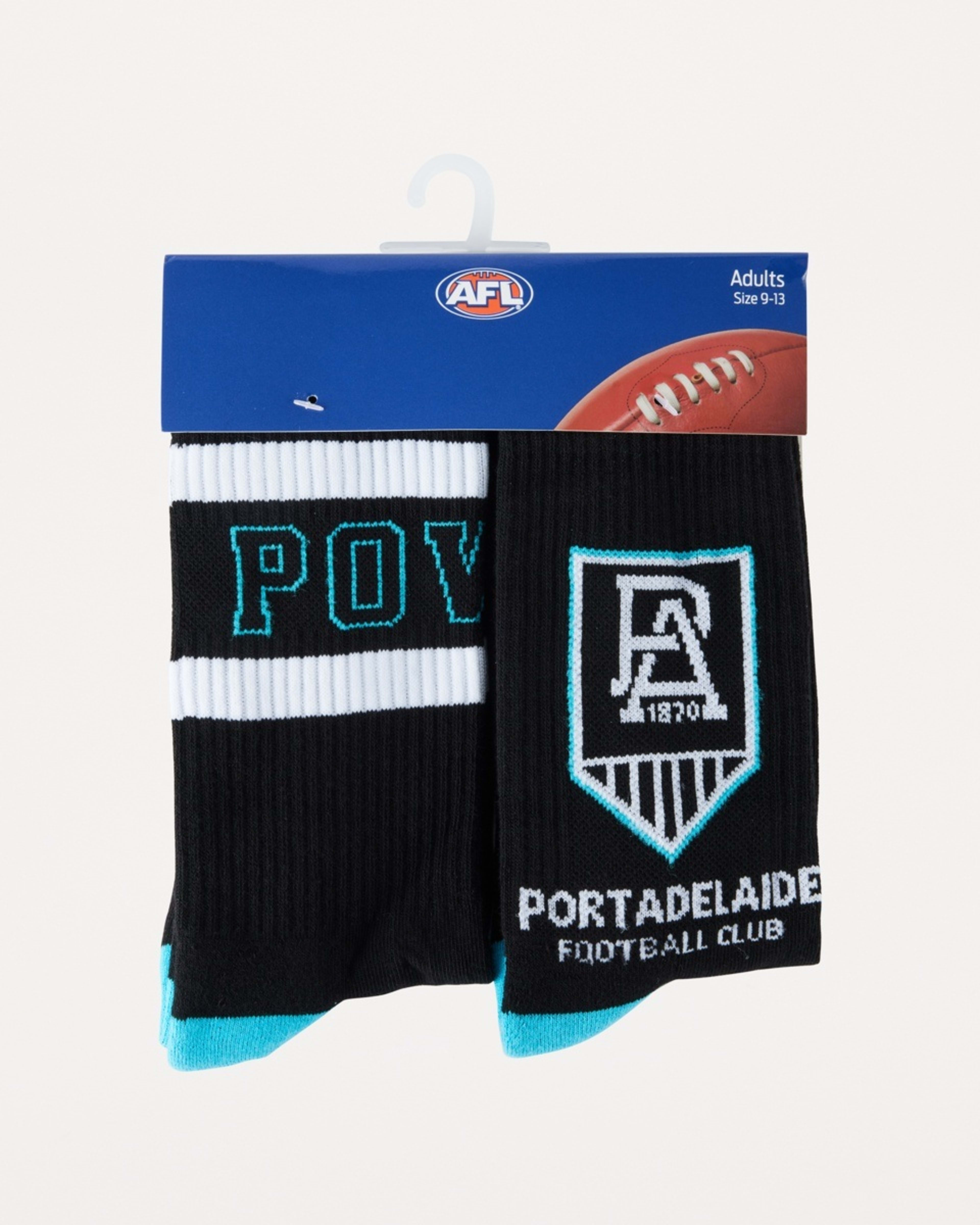 3 2 Pack Official AFL Adult Socks Port Adel, 3 of 3