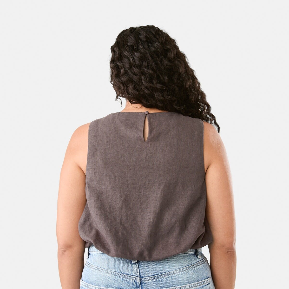 bubble hem sleeveless tops