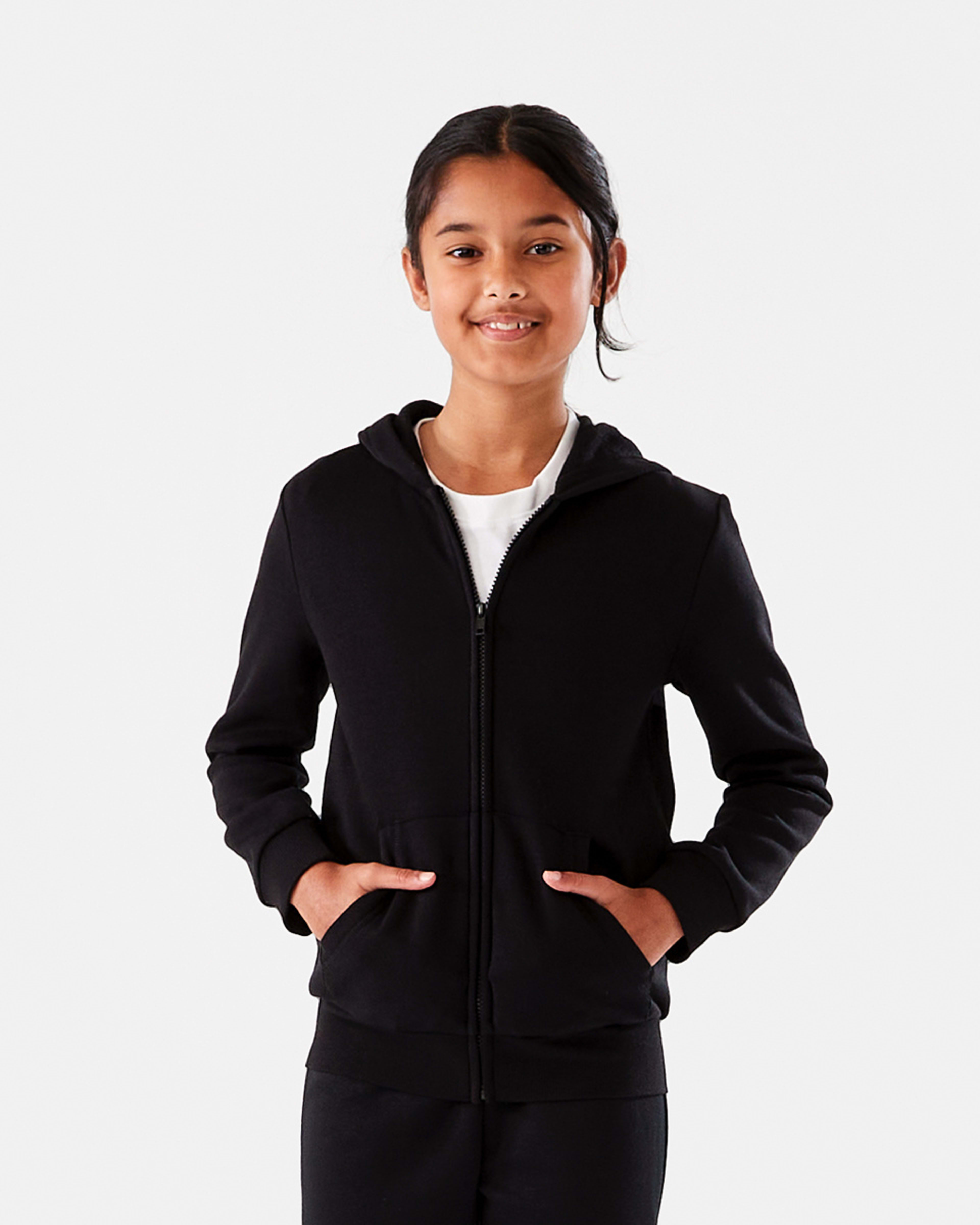 2 Basic Zip Through Hoodie Black, 2 of 10