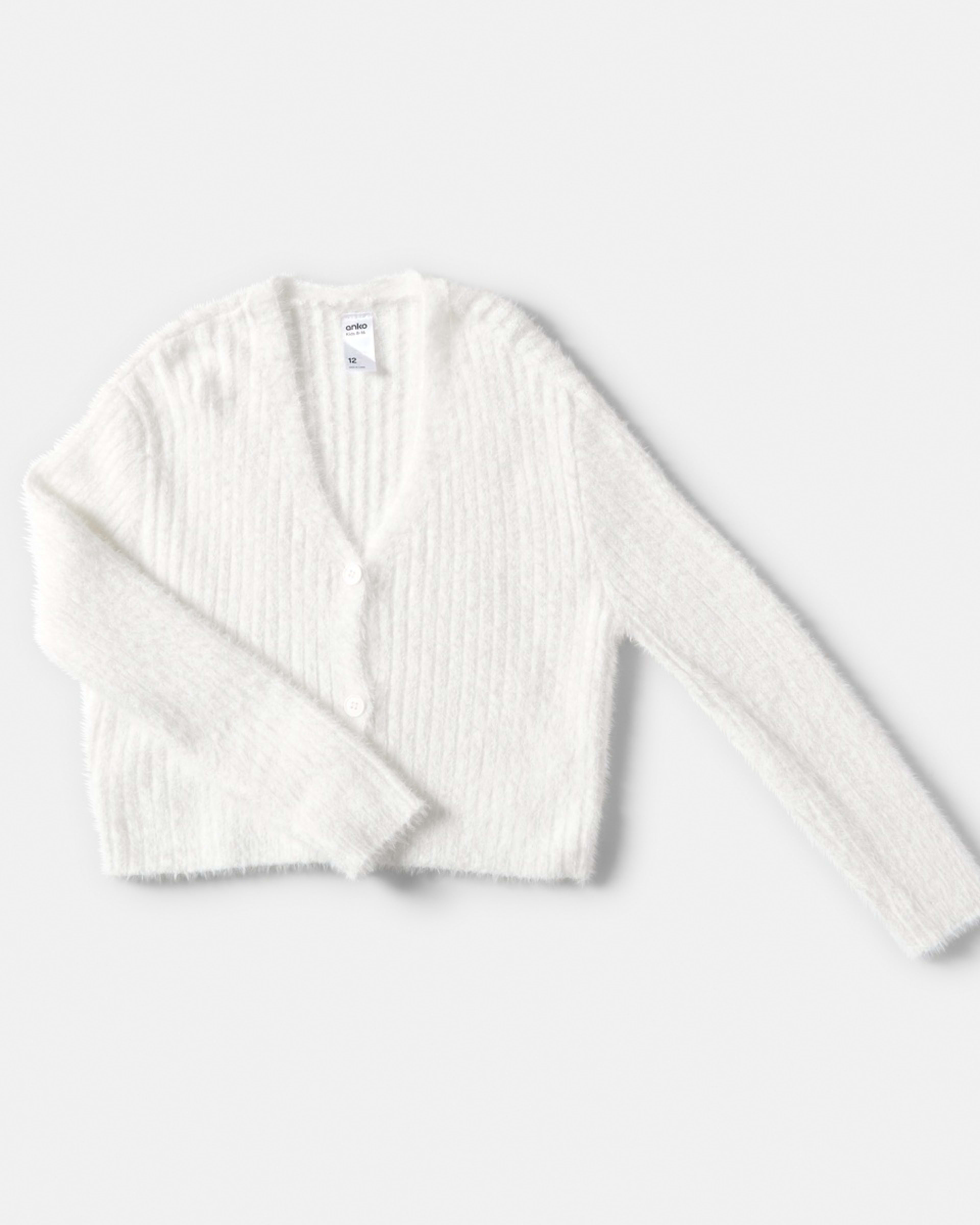 8 Crop Rib Cardigan Cream, 8 of 9