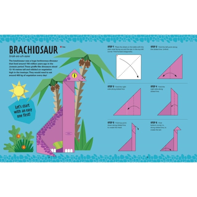 Make This! Origami Dinosaurs Paper Folding Activity Book Kmart NZ