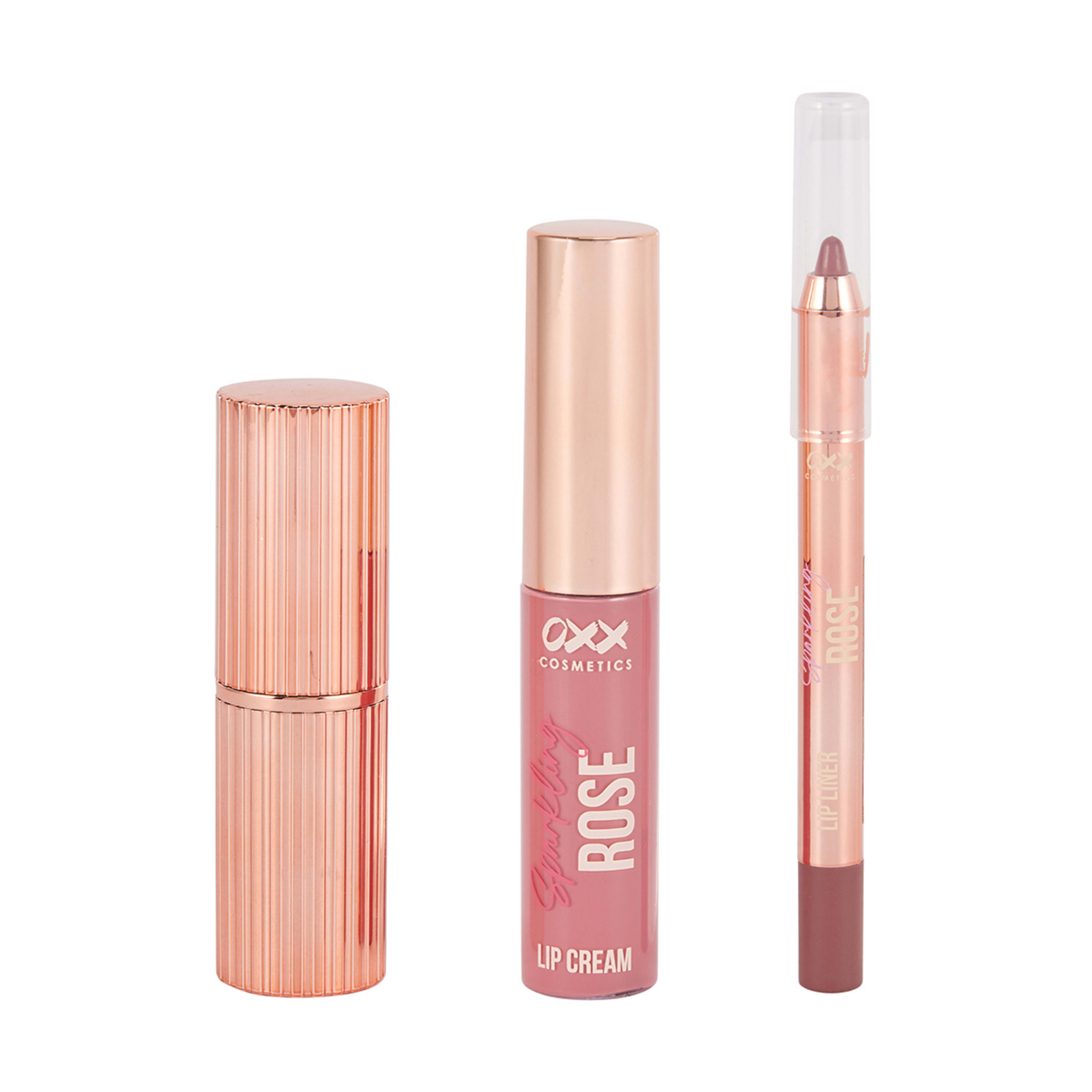 2 OXX Cosmetics Sparkling Rose Lustre Lip Kit - Rosey Hue, 2 of 10